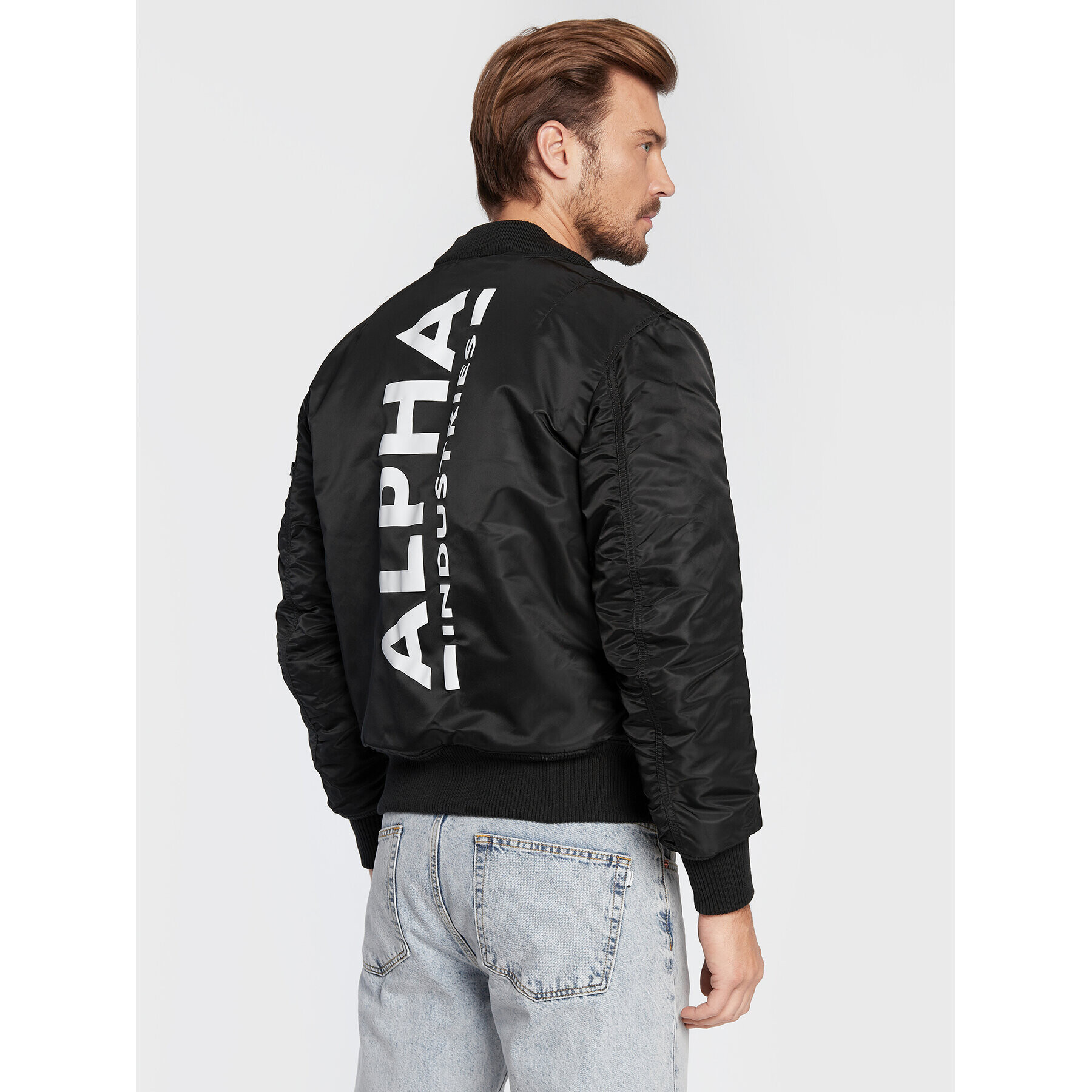 Alpha Industries Bunda bomber Back Print 128113 Černá Regular Fit - Pepit.cz