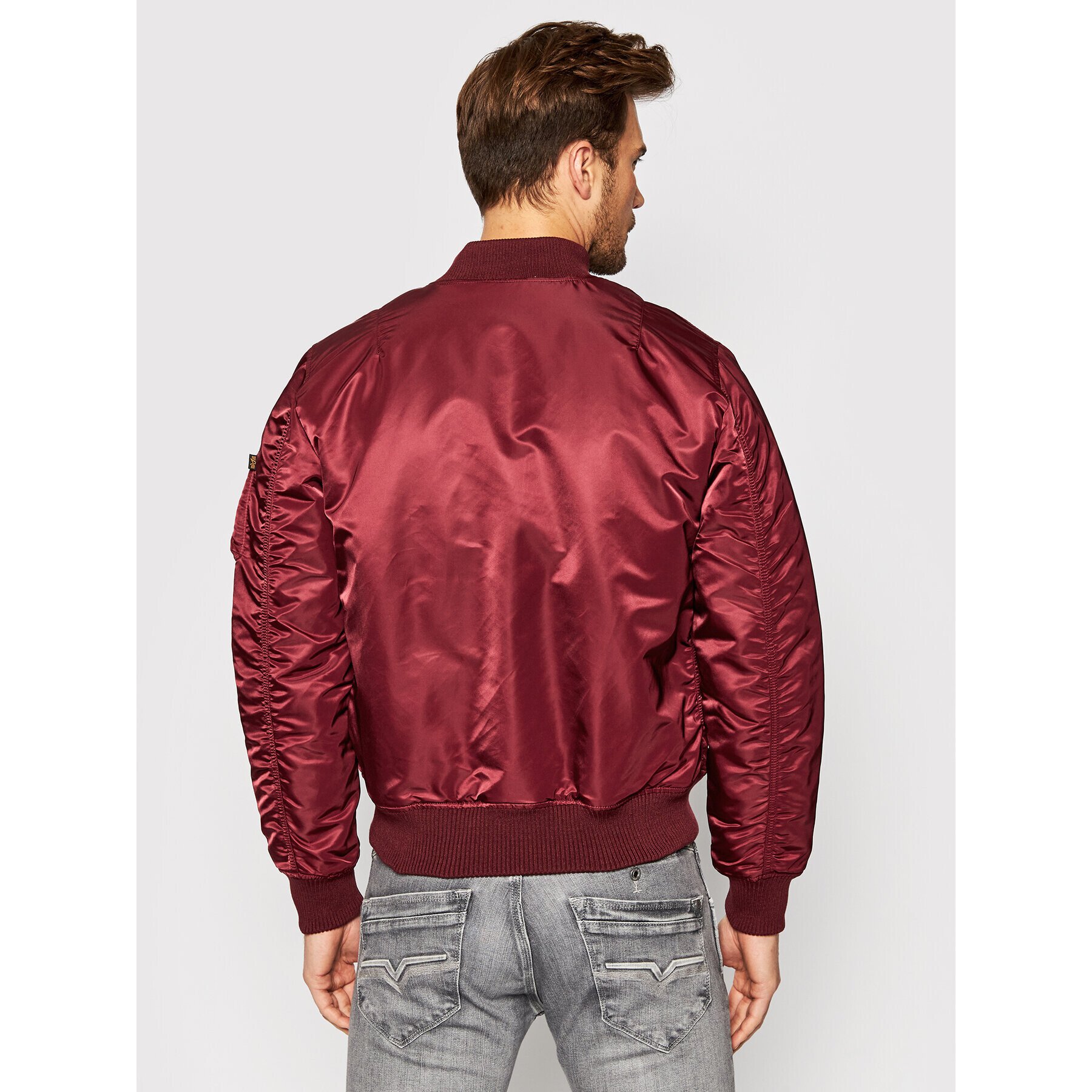 Alpha Industries Bunda bomber Battlewash 191118 Bordó Regular Fit - Pepit.cz