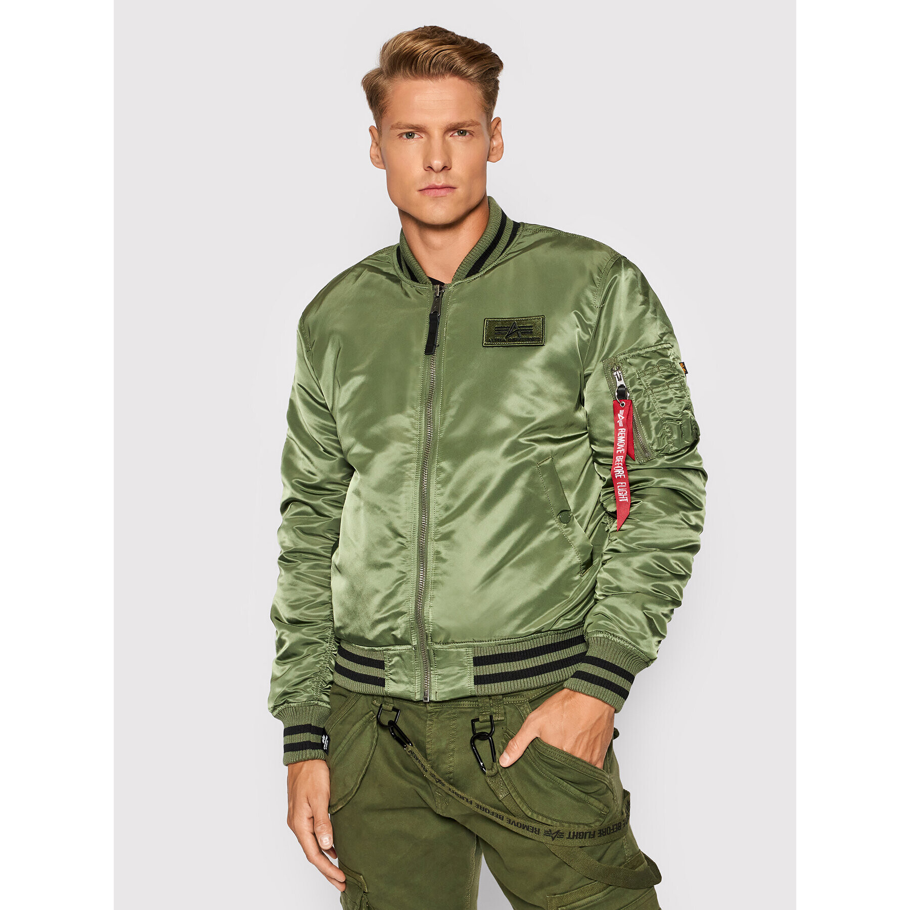 Alpha Industries Bunda bomber College 118112 Zelená Regular Fit - Pepit.cz