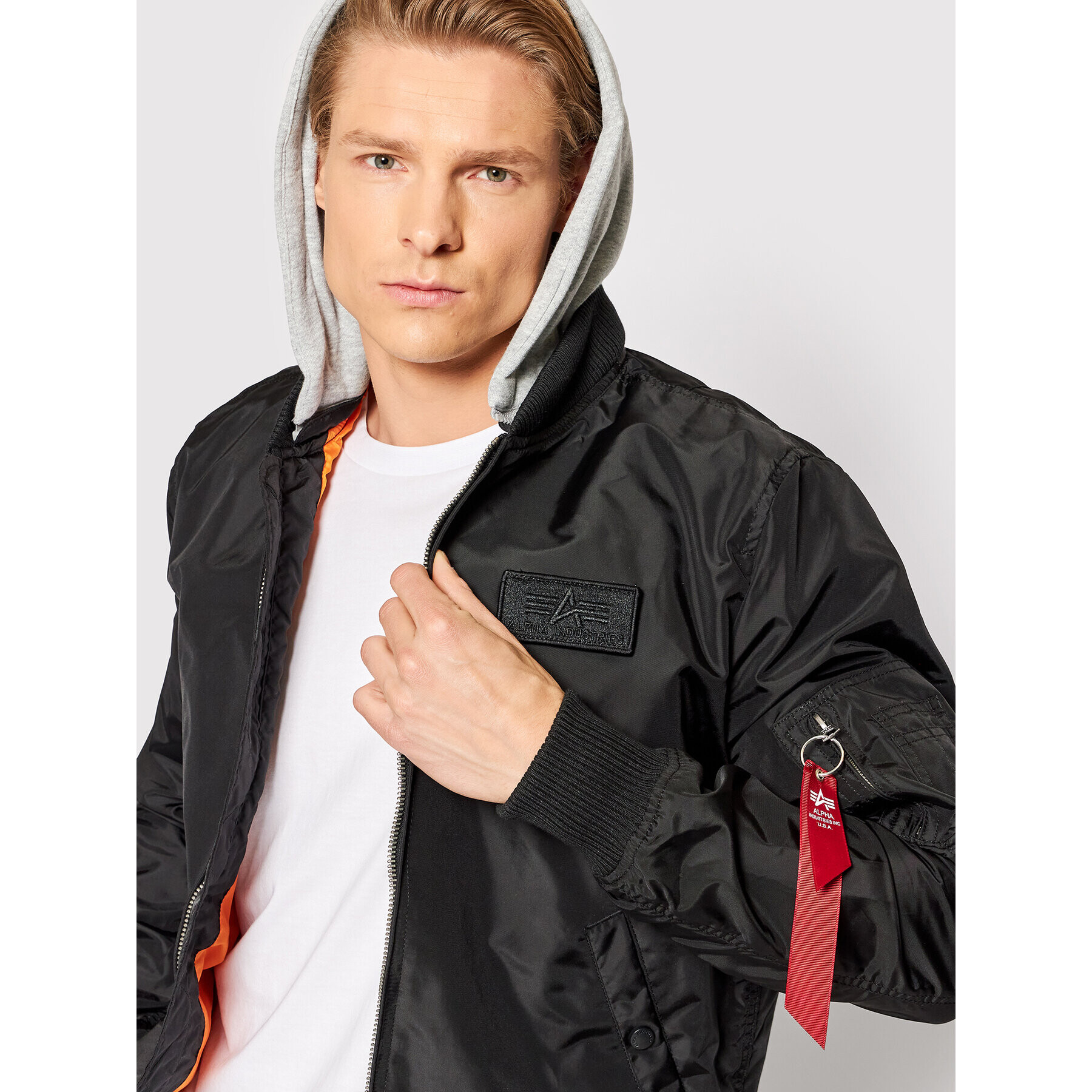 Alpha Industries Bunda bomber Hood 196108 Černá Regular Fit - Pepit.cz