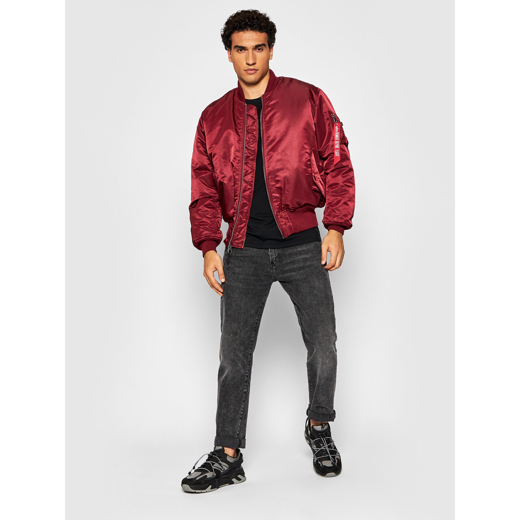 Alpha Industries Bunda bomber Ma-1 100101 Bordó Regular Fit - Pepit.cz