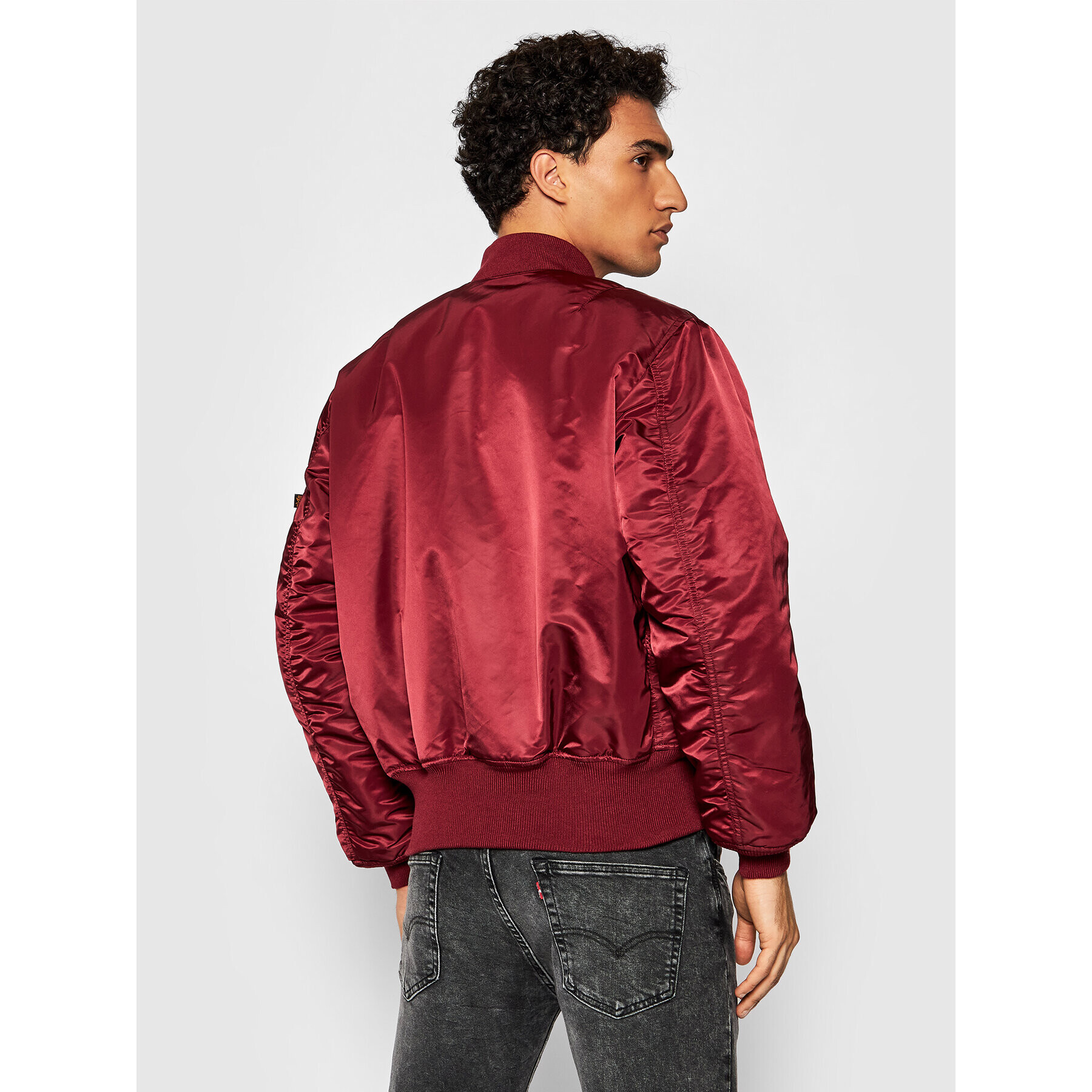 Alpha Industries Bunda bomber Ma-1 100101 Bordó Regular Fit - Pepit.cz