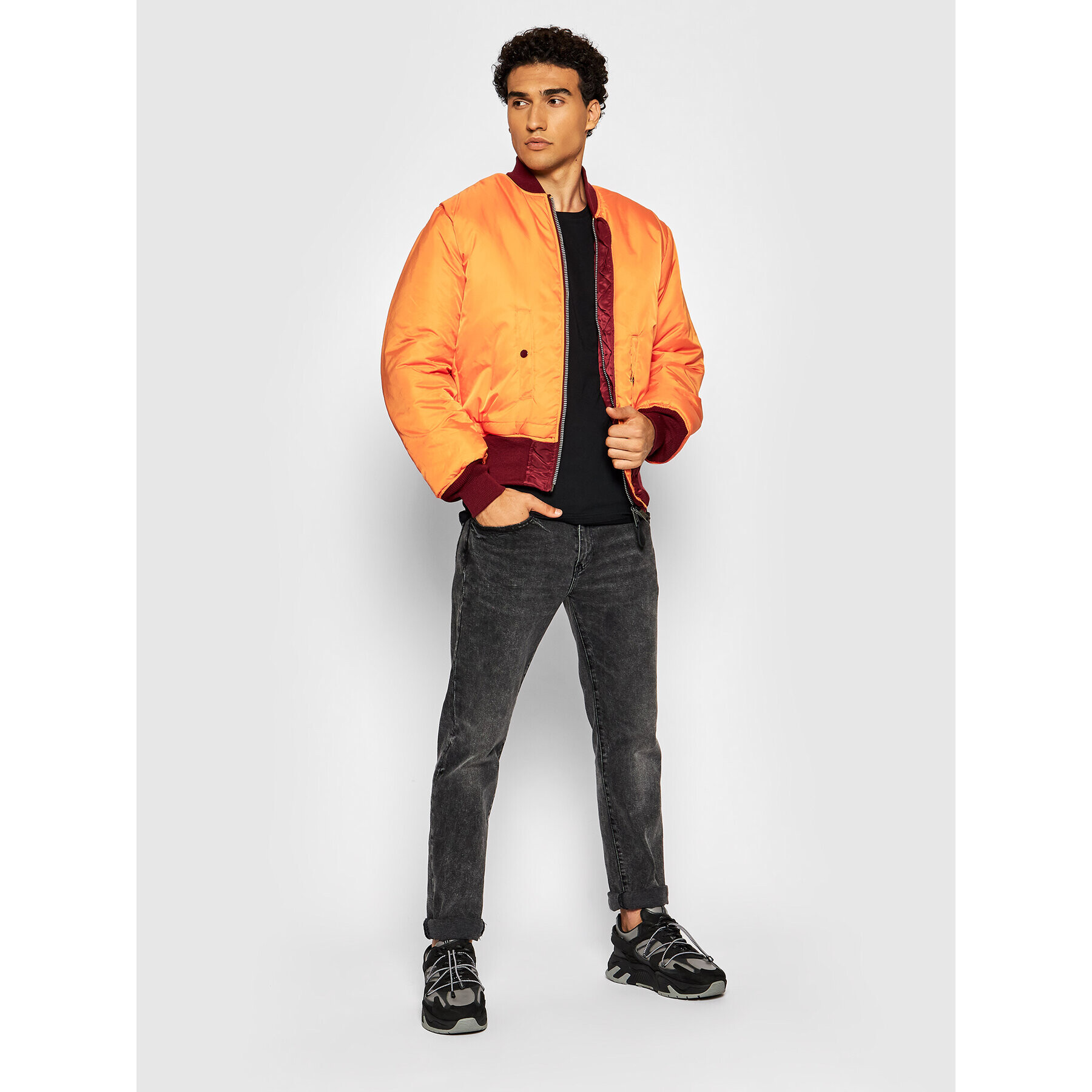 Alpha Industries Bunda bomber Ma-1 100101 Bordó Regular Fit - Pepit.cz