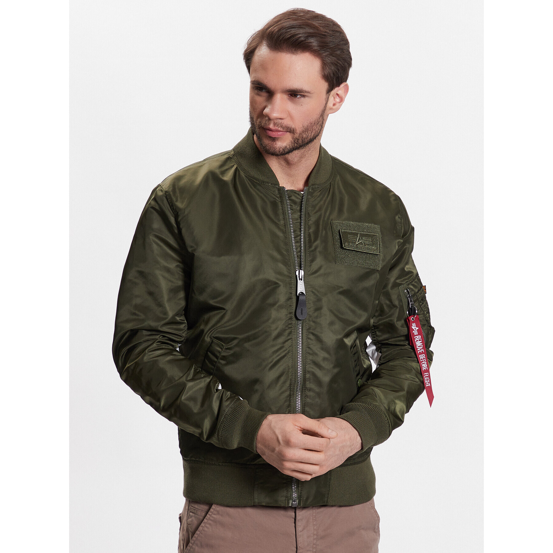 Alpha Industries Bunda bomber MA-1 196107 Zelená Regular Fit - Pepit.cz