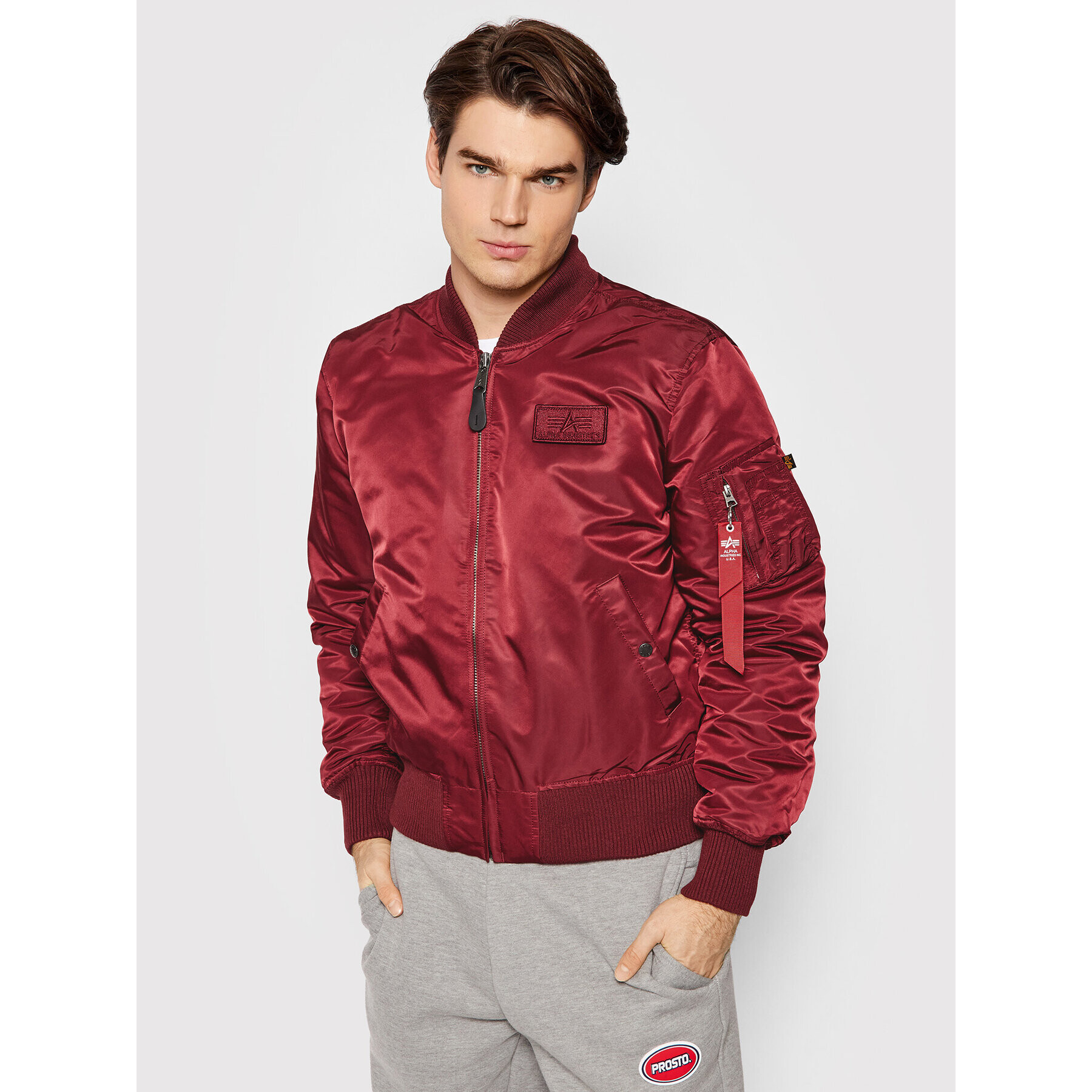 Alpha Industries Bunda bomber Ma-1 D-Tec 183110 Bordó Regular Fit - Pepit.cz