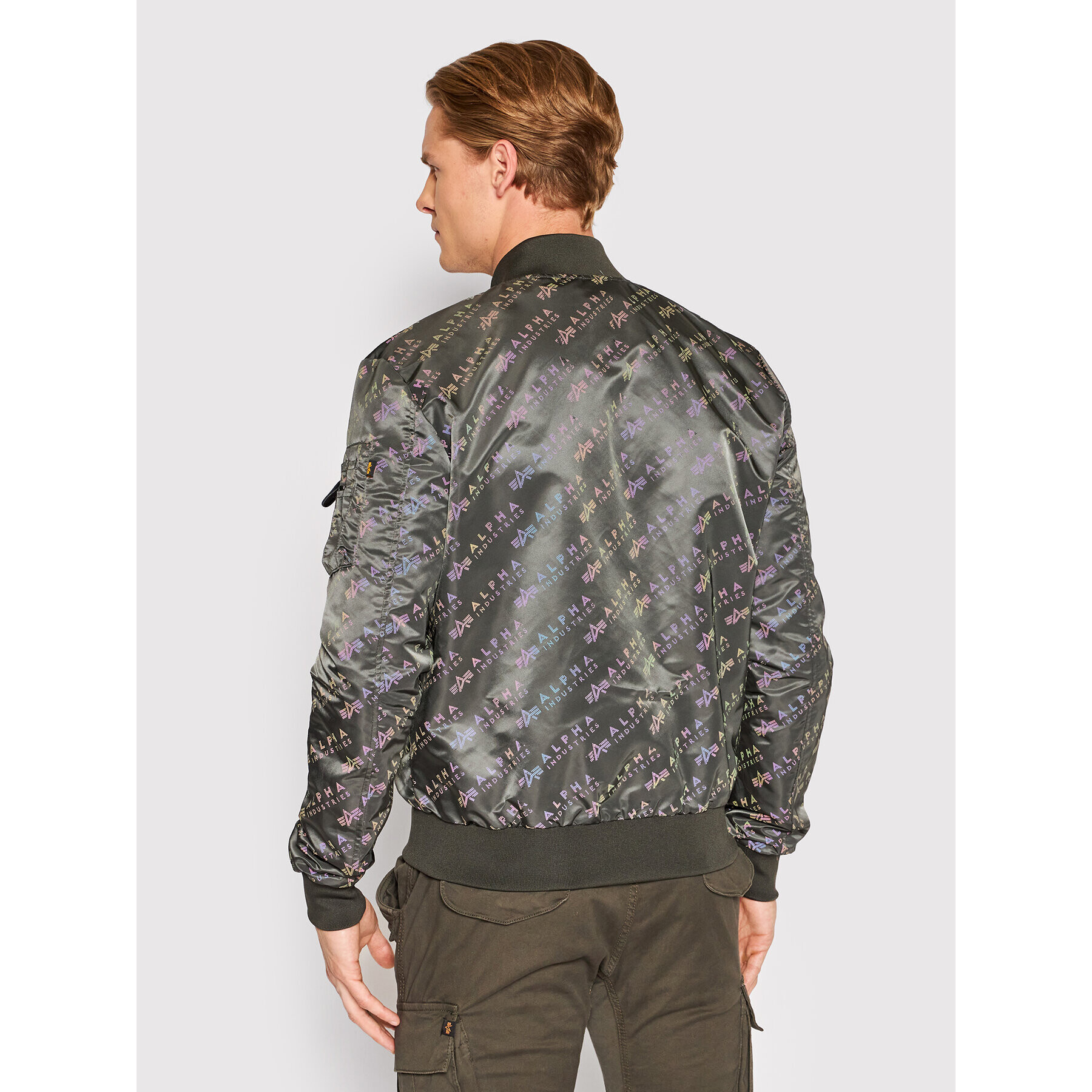 Alpha Industries Bunda bomber Ma-1 Lw Aop Rainbow Ref. 106109 Šedá Regular Fit - Pepit.cz