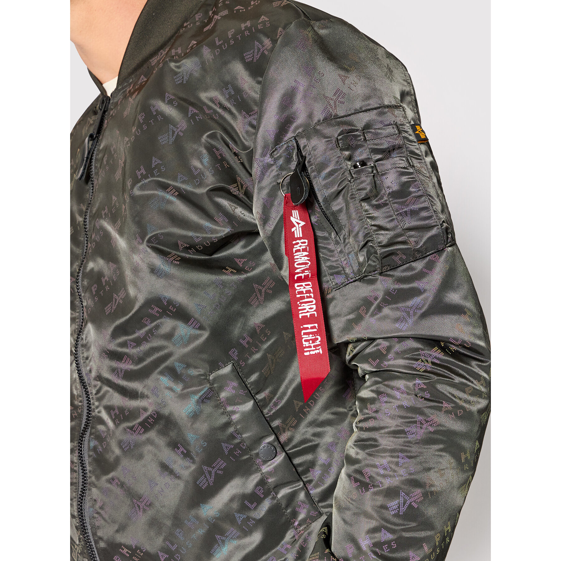 Alpha Industries Bunda bomber Ma-1 Lw Aop Rainbow Ref. 106109 Šedá Regular Fit - Pepit.cz