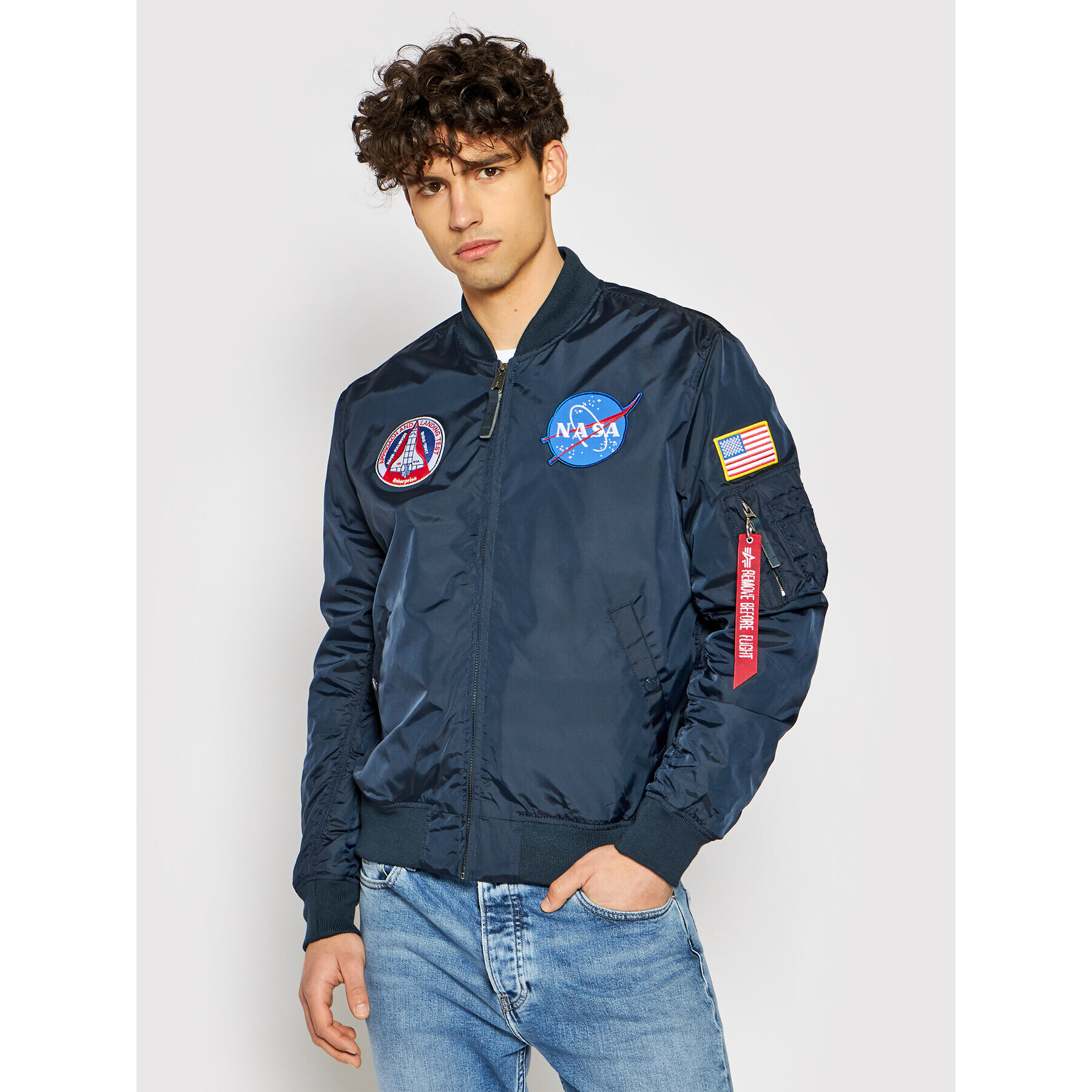 Alpha Industries Bunda bomber Ma-1 Nasa Reversible 186101 Tmavomodrá Regular Fit - Pepit.cz