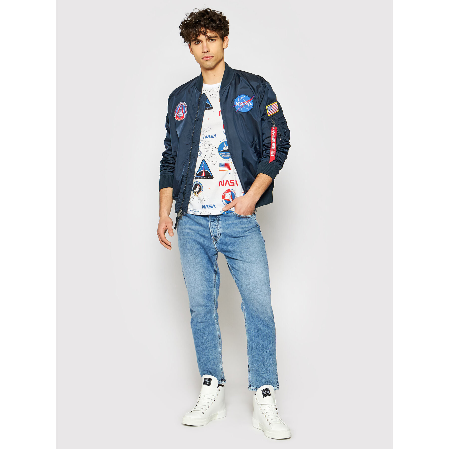 Alpha Industries Bunda bomber Ma-1 Nasa Reversible 186101 Tmavomodrá Regular Fit - Pepit.cz