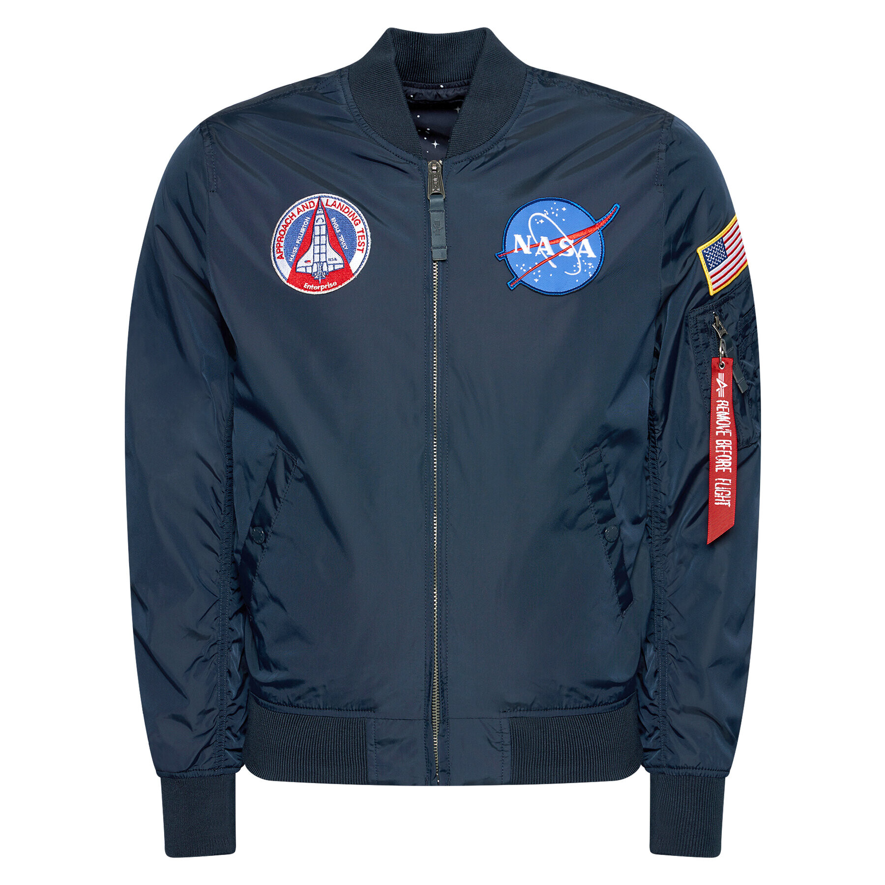 Alpha Industries Bunda bomber Ma-1 Nasa Reversible 186101 Tmavomodrá Regular Fit - Pepit.cz