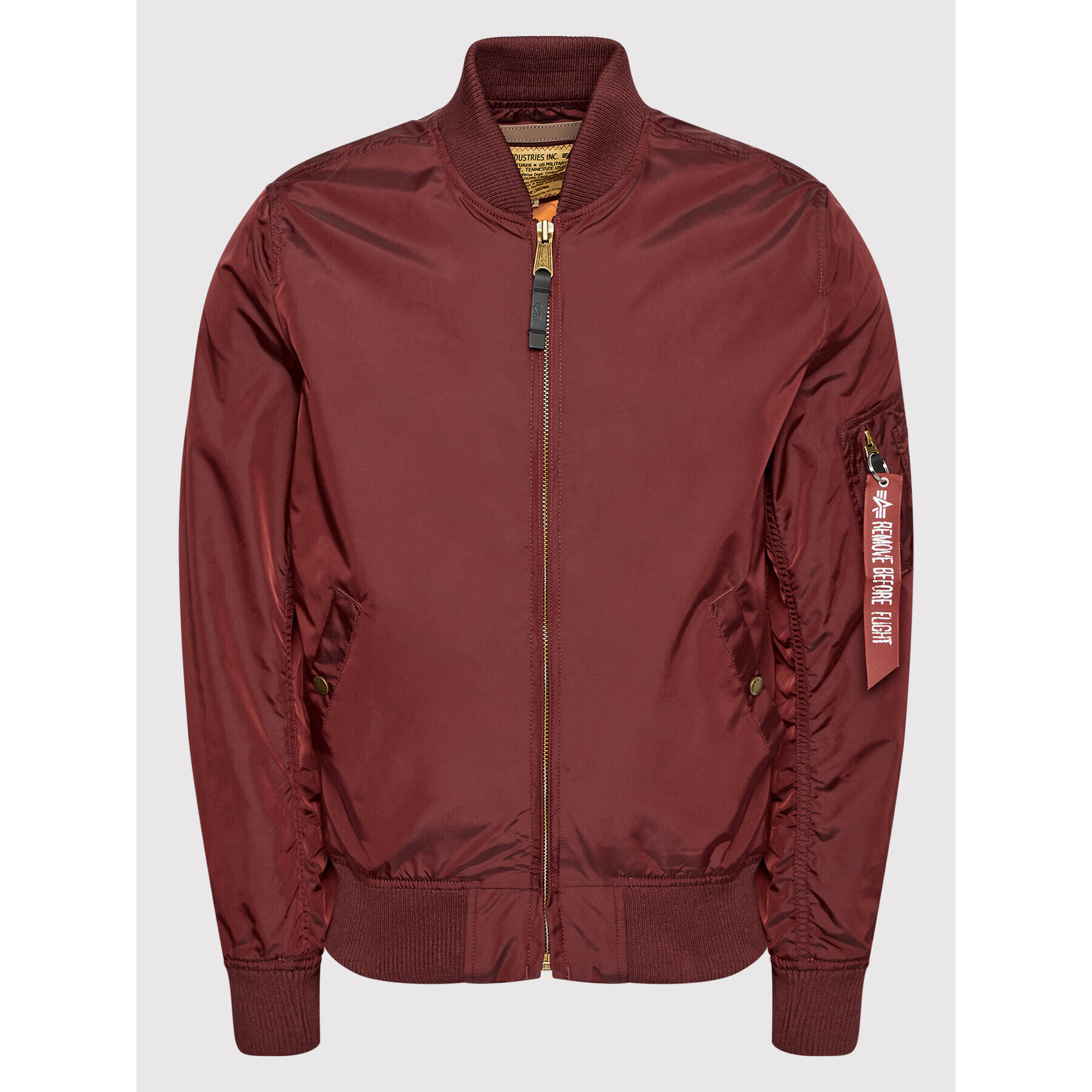 Alpha Industries Bunda bomber Ma-1 Tt 191103 Bordó Regular Fit - Pepit.cz