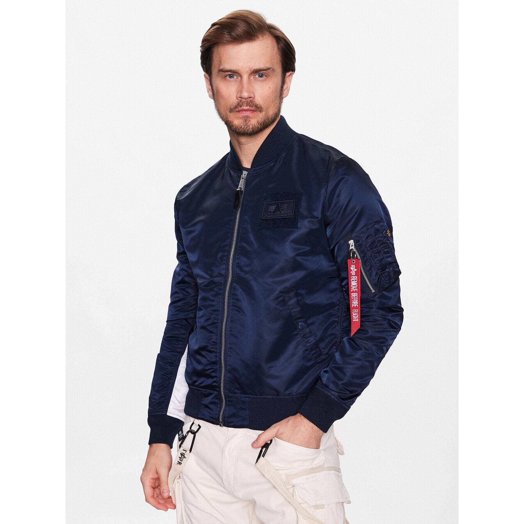 Alpha Industries Bunda bomber MA-1 196107 Modrá Regular Fit - Pepit.cz