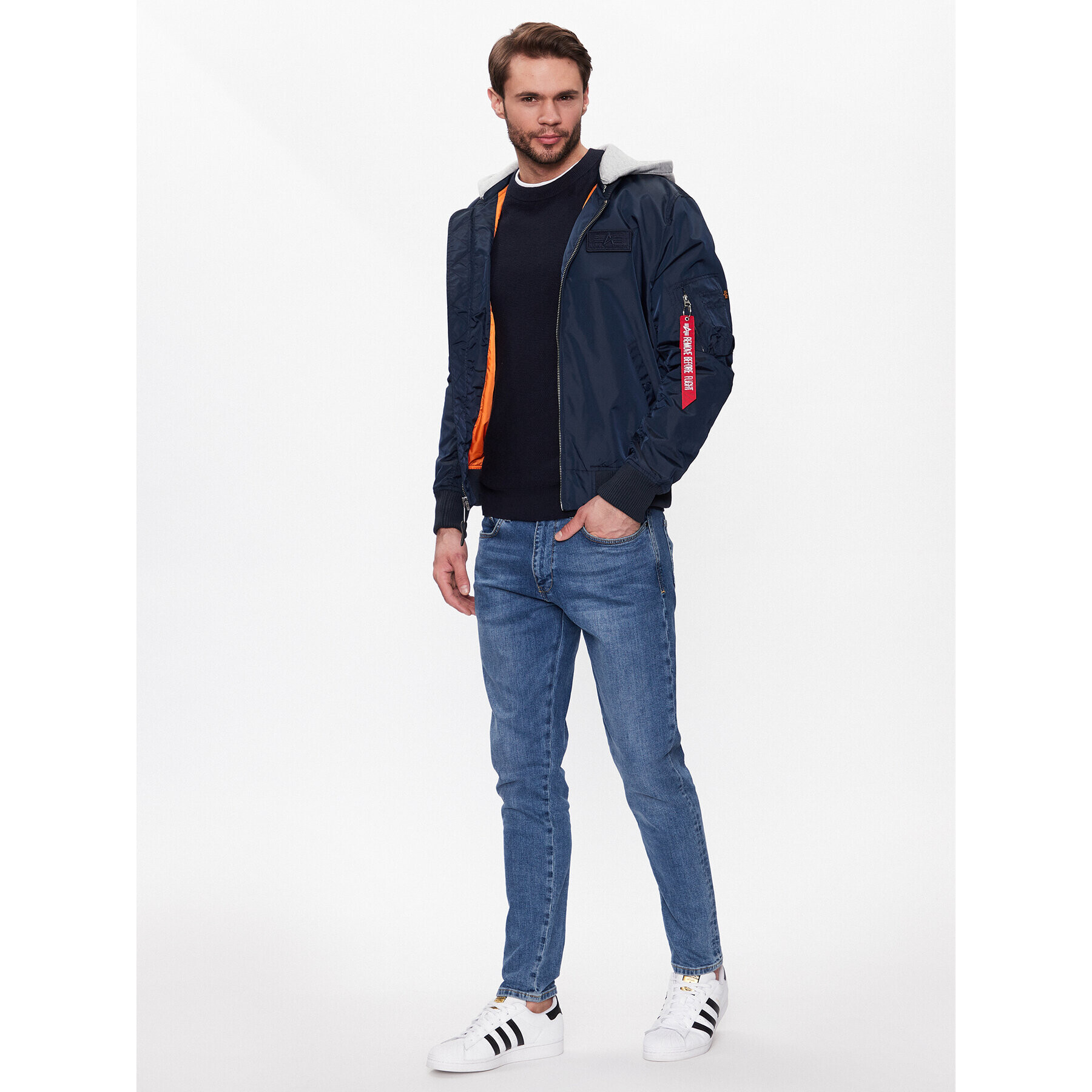 Alpha Industries Bunda bomber MA-1 196108 Modrá Regular Fit - Pepit.cz