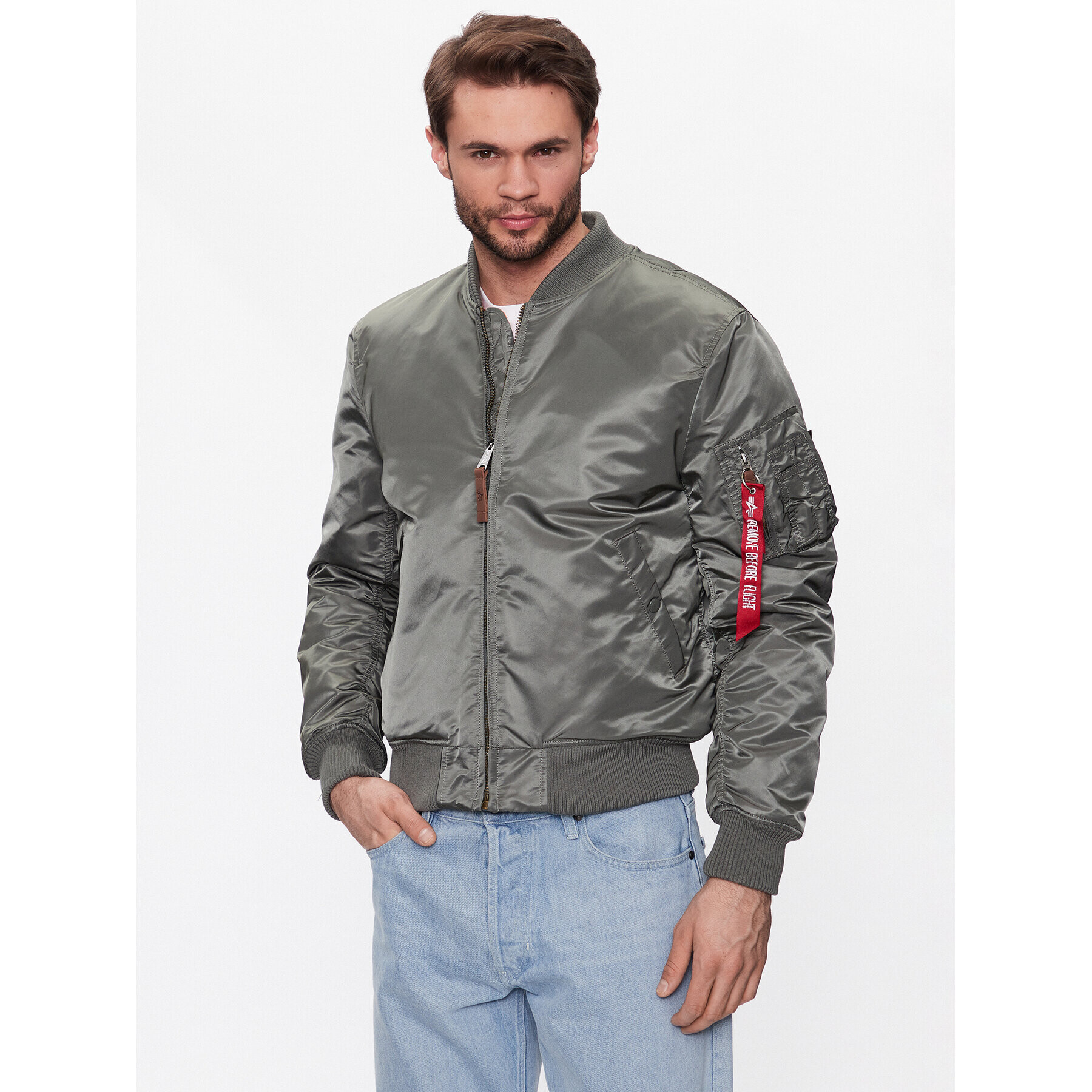 Alpha Industries Bunda bomber MA-1 191118 Šedá Slim Fit - Pepit.cz