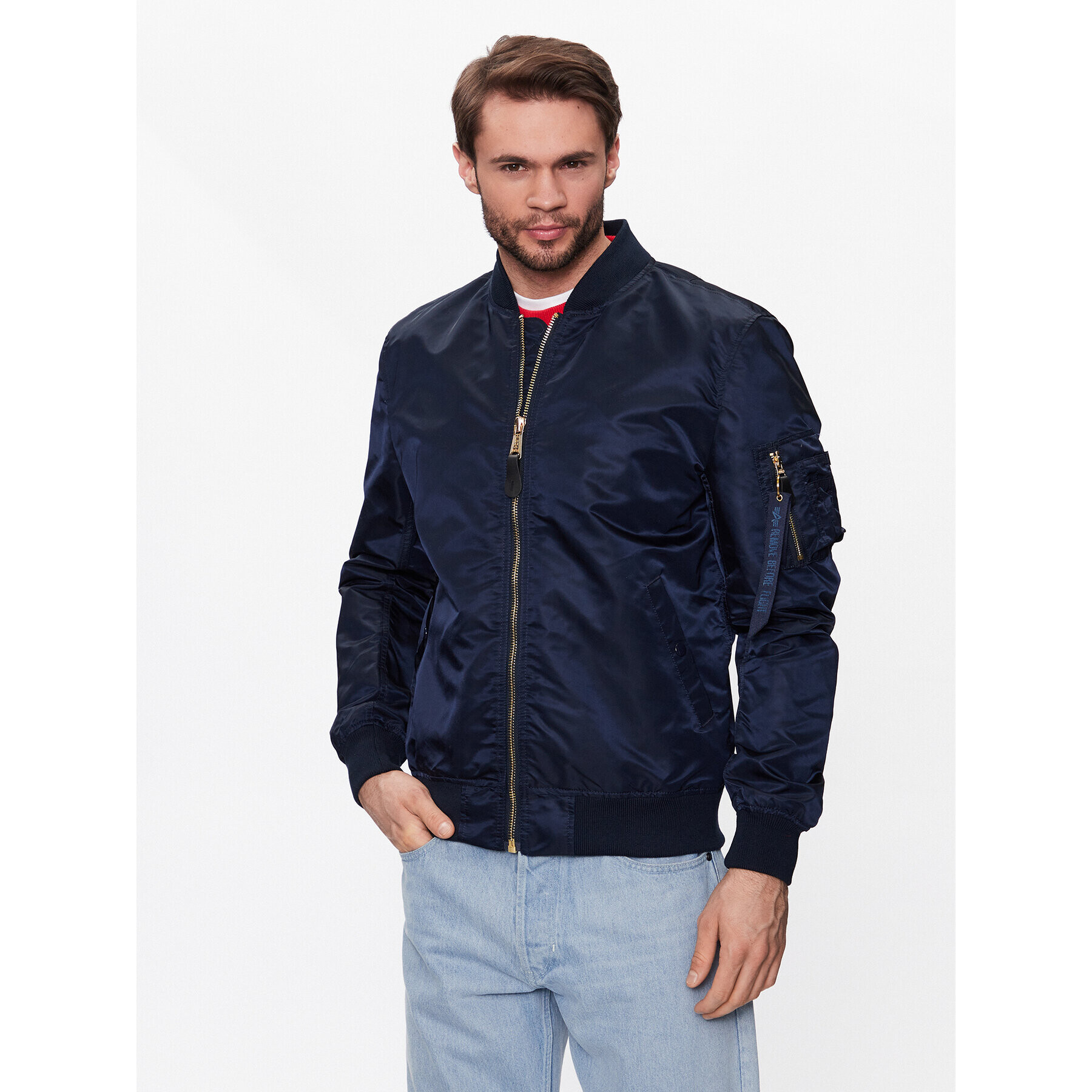 Alpha Industries Bunda bomber MA-1 156101 Modrá Regular Fit - Pepit.cz