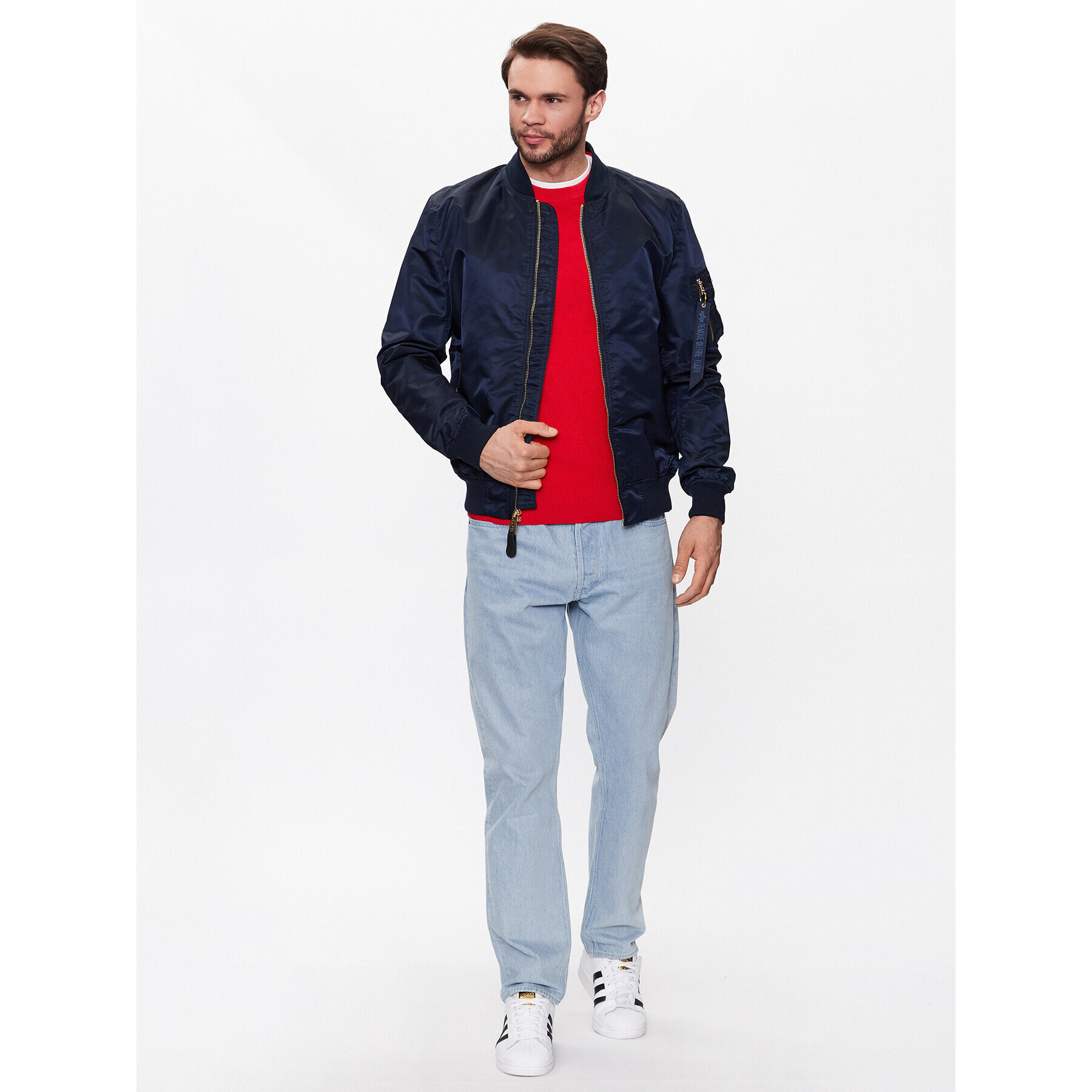 Alpha Industries Bunda bomber MA-1 156101 Modrá Regular Fit - Pepit.cz