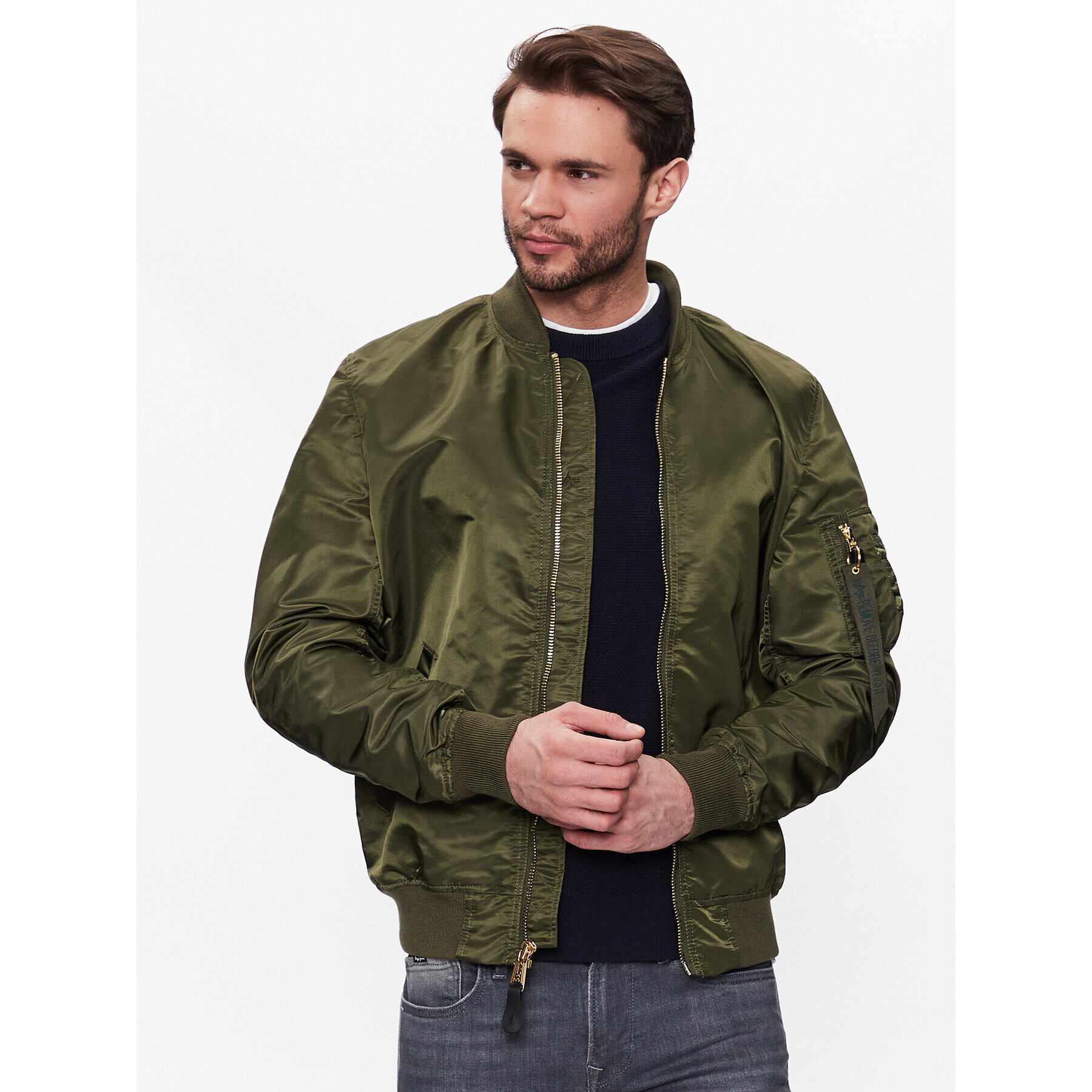 Alpha Industries Bunda bomber MA-1 156101 Zelená Regular Fit - Pepit.cz