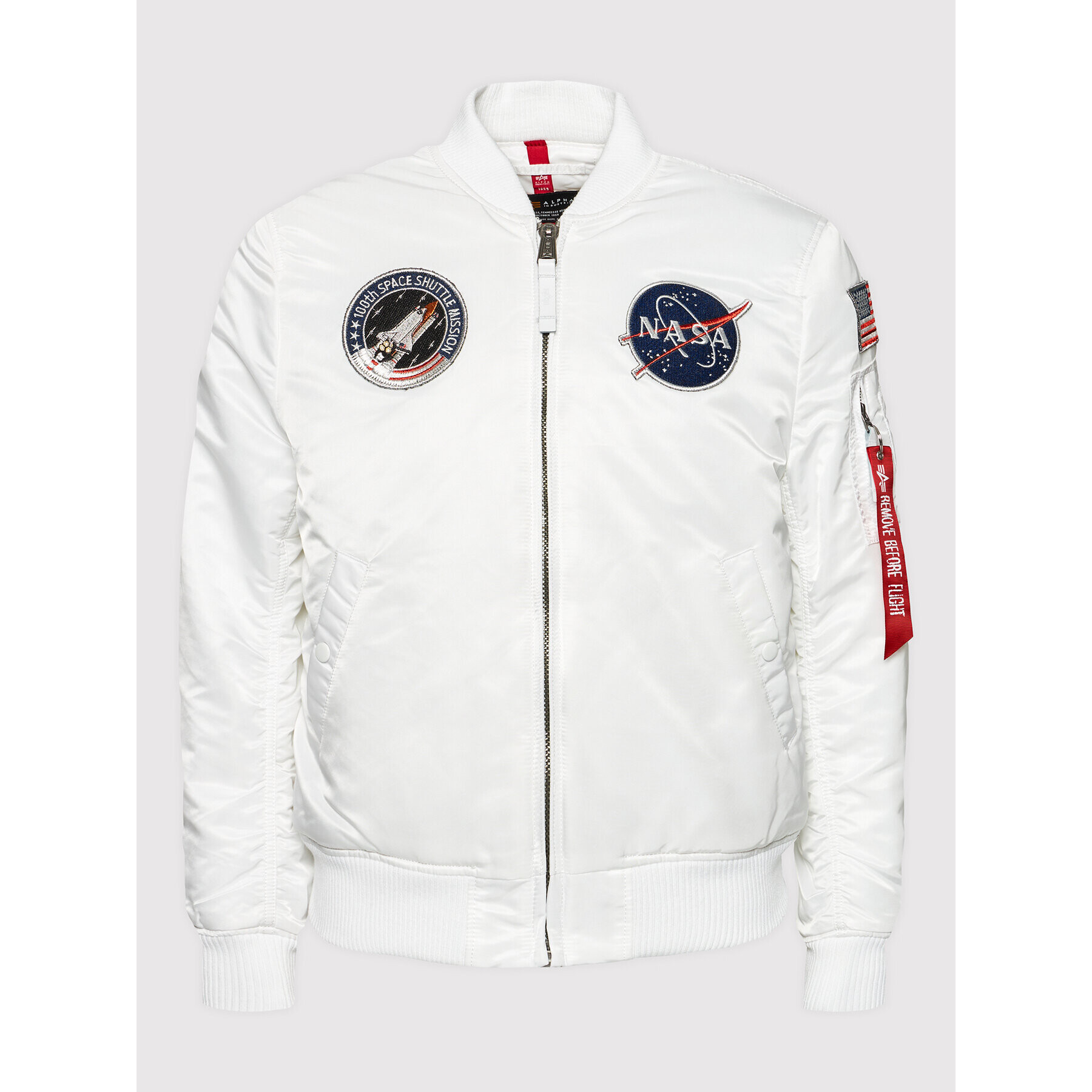 Alpha Industries Bunda bomber Nasa 166107LP Bílá Slim Fit - Pepit.cz