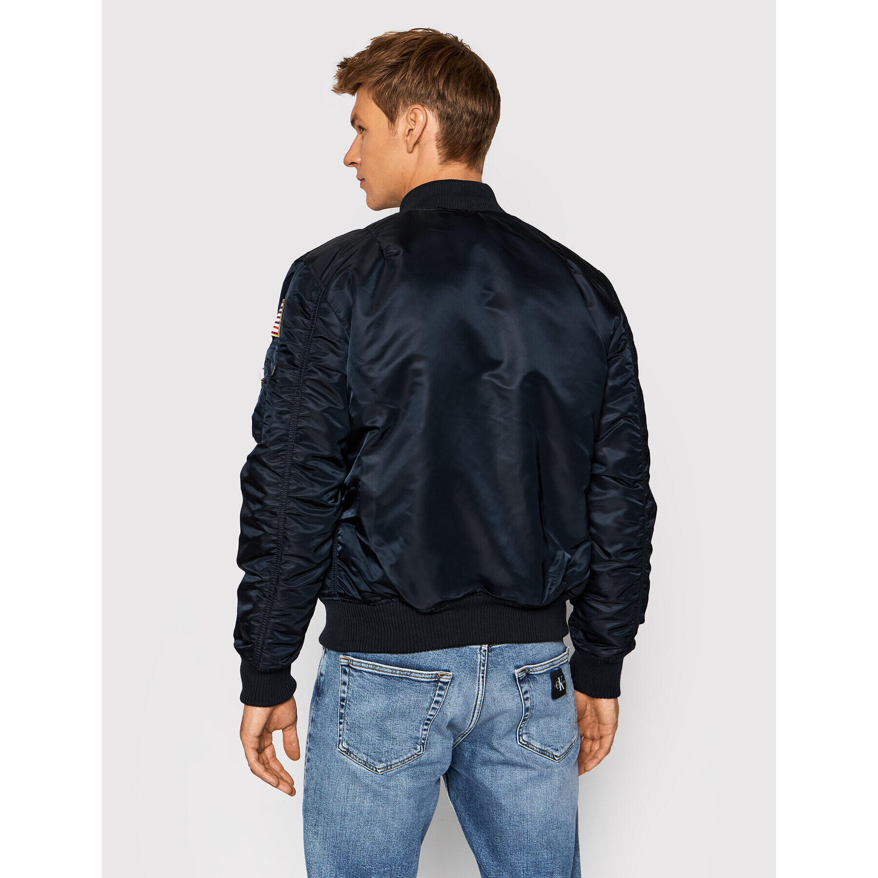 Alpha Industries Bunda bomber Nasa 166107LP Tmavomodrá Slim Fit - Pepit.cz