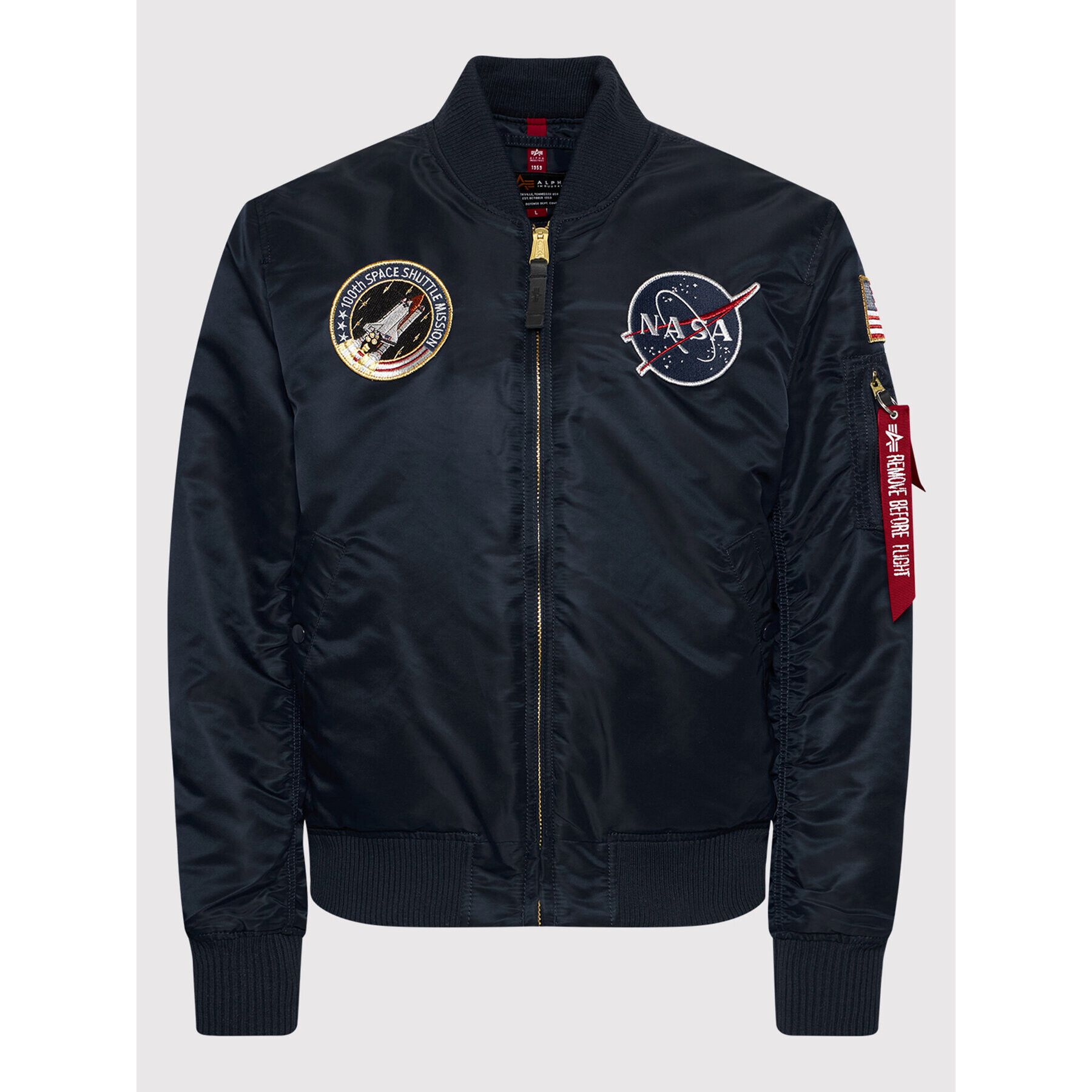 Alpha Industries Bunda bomber Nasa 166107LP Tmavomodrá Slim Fit - Pepit.cz