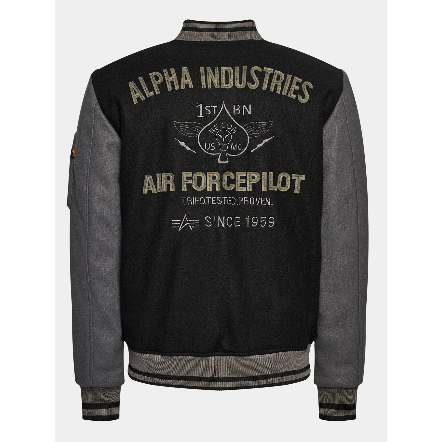 Alpha Industries Bunda bomber Varsity Air Force 138107 Černá Regular Fit - Pepit.cz