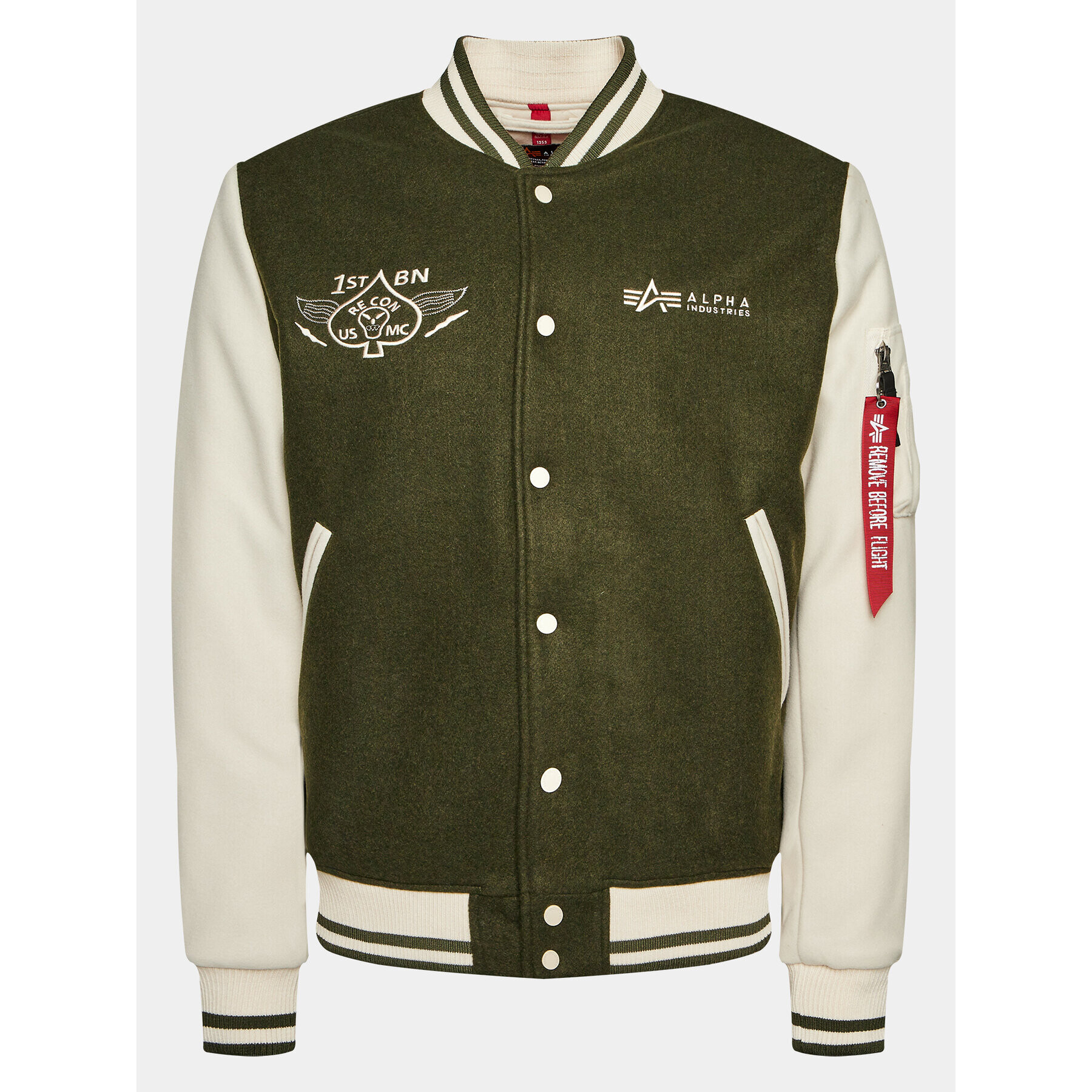 Alpha Industries Bunda bomber Varsity Air Force 138107 Zelená Regular Fit - Pepit.cz