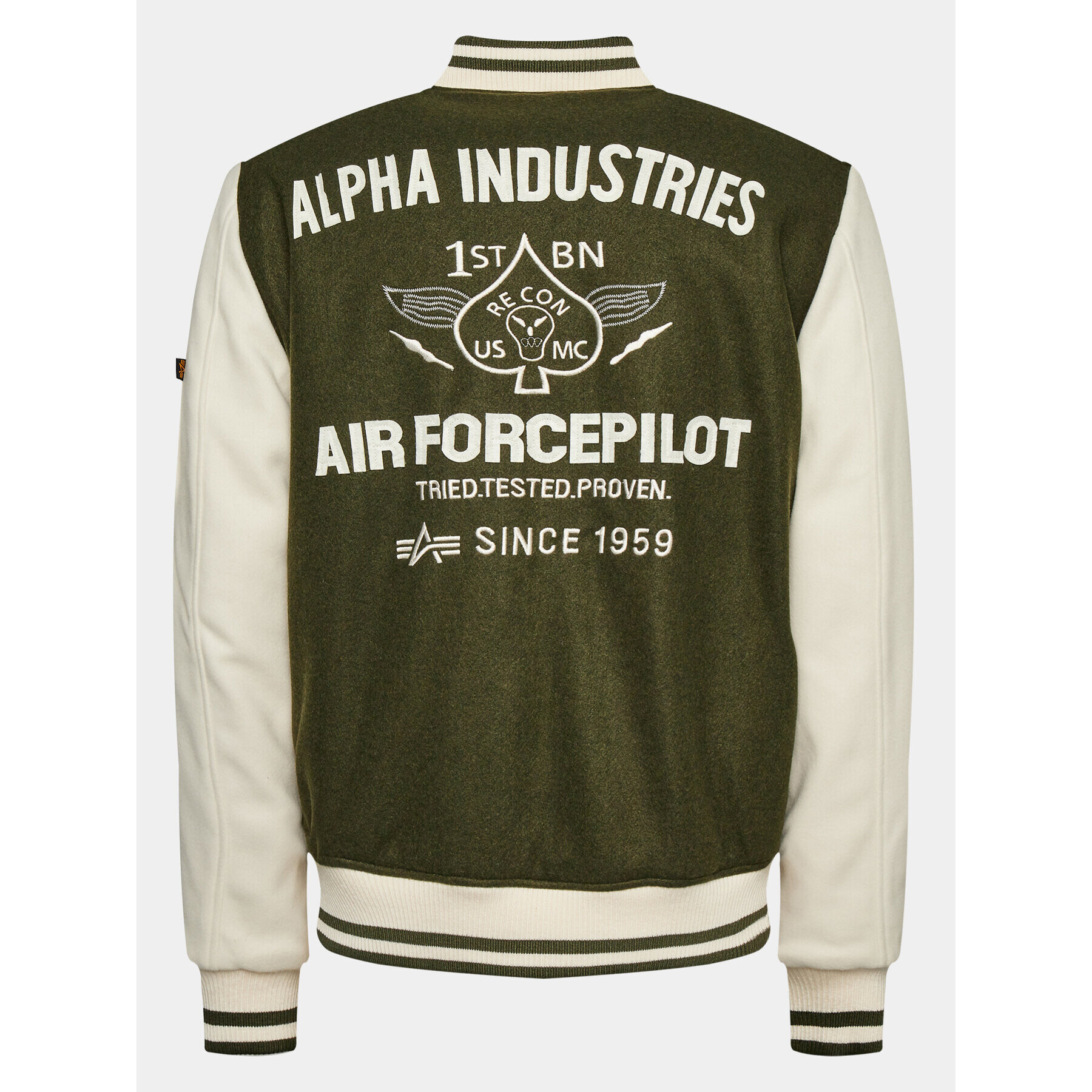 Alpha Industries Bunda bomber Varsity Air Force 138107 Zelená Regular Fit - Pepit.cz