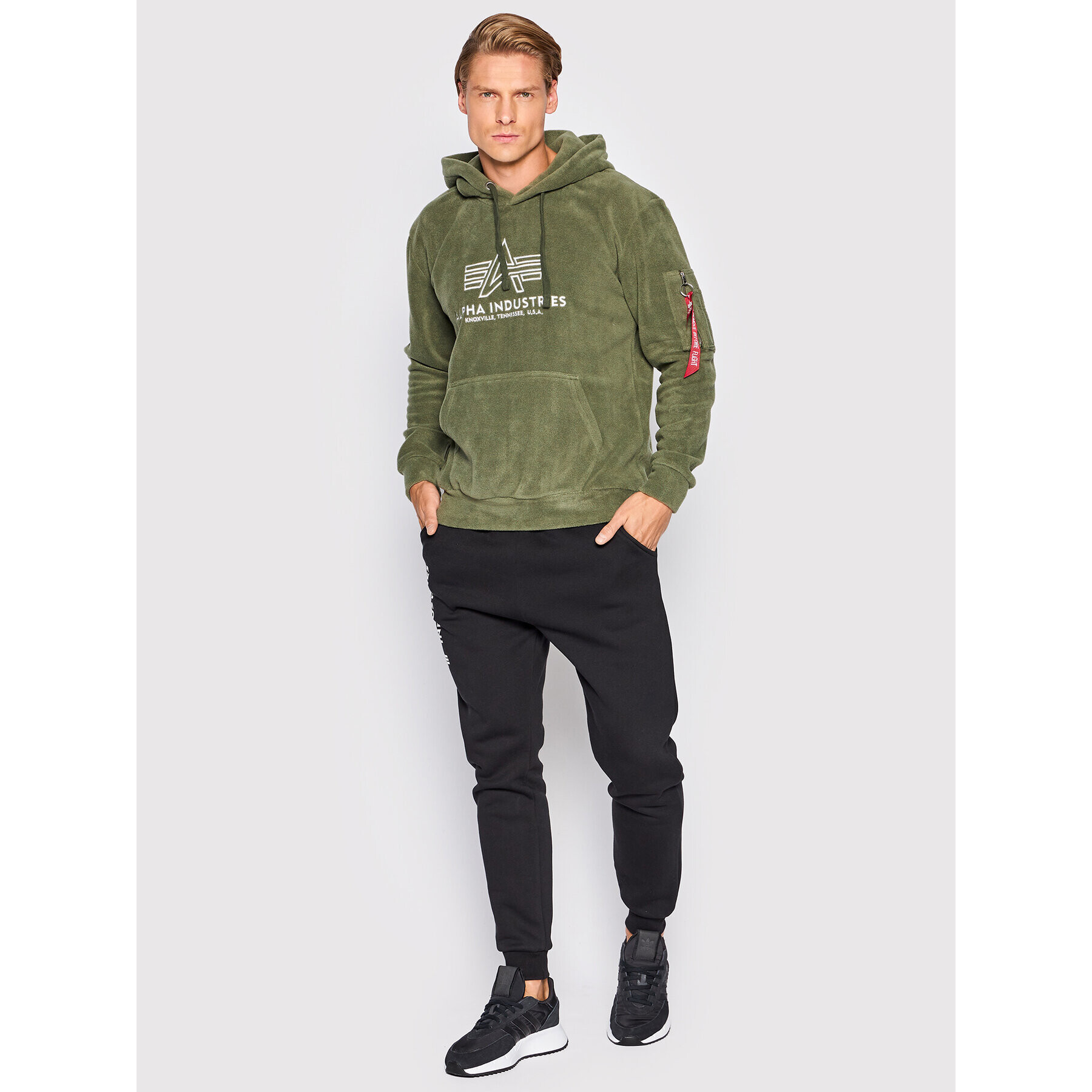 Alpha Industries Fleecová mikina Basic 118341 Zelená Regular Fit - Pepit.cz