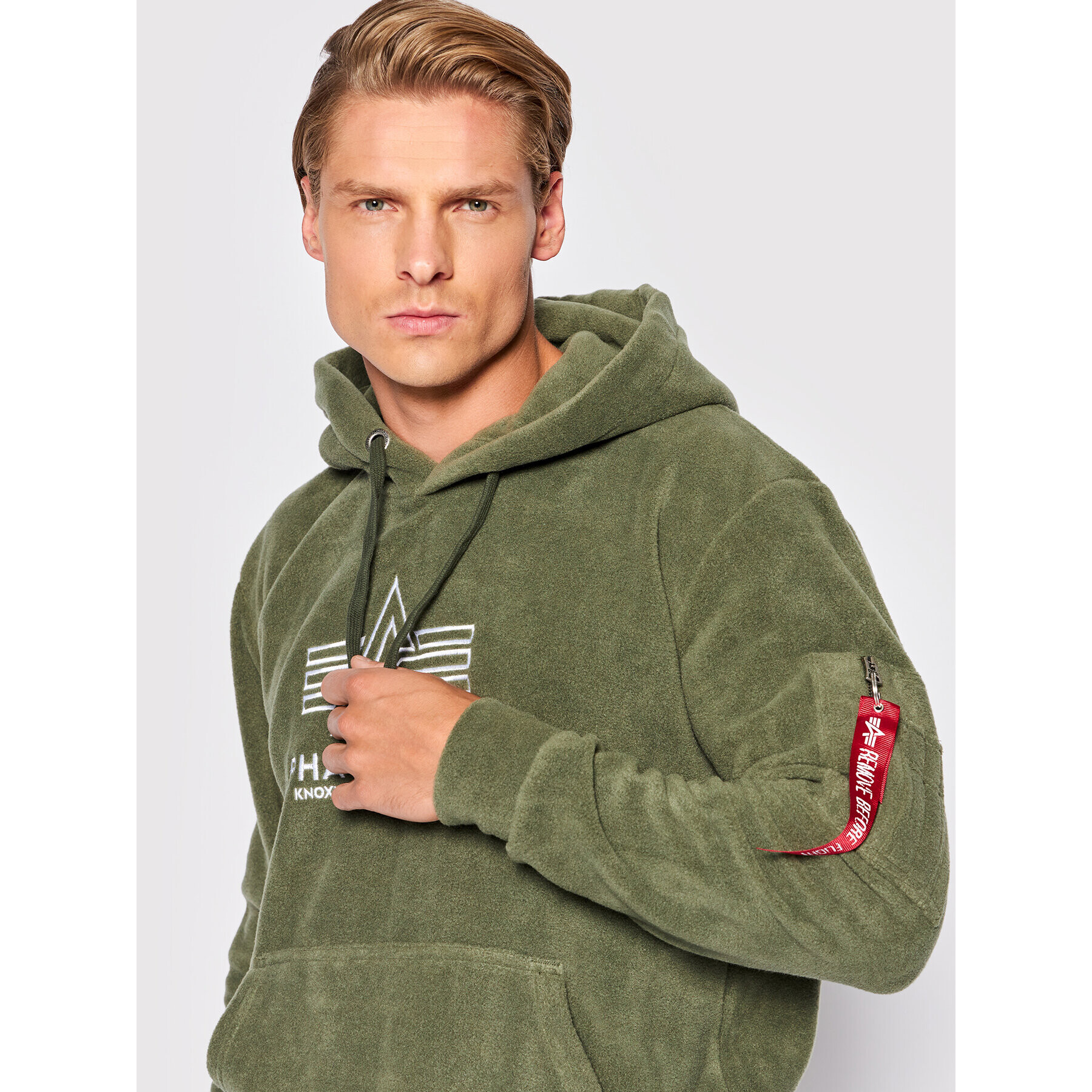 Alpha Industries Fleecová mikina Basic 118341 Zelená Regular Fit - Pepit.cz