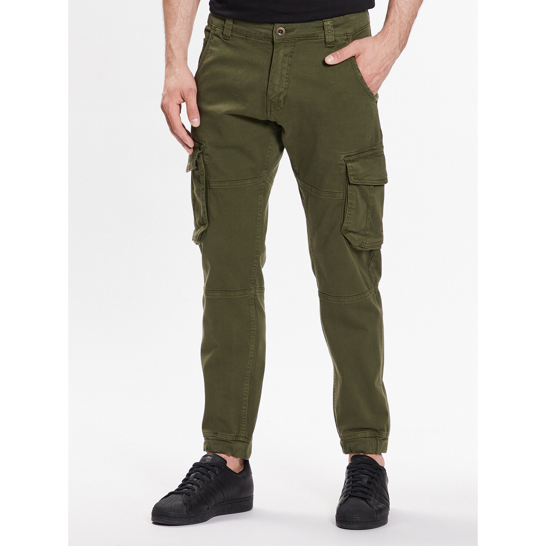 Alpha Industries Kalhoty z materiálu Army 196210 Zelená Regular Fit - Pepit.cz