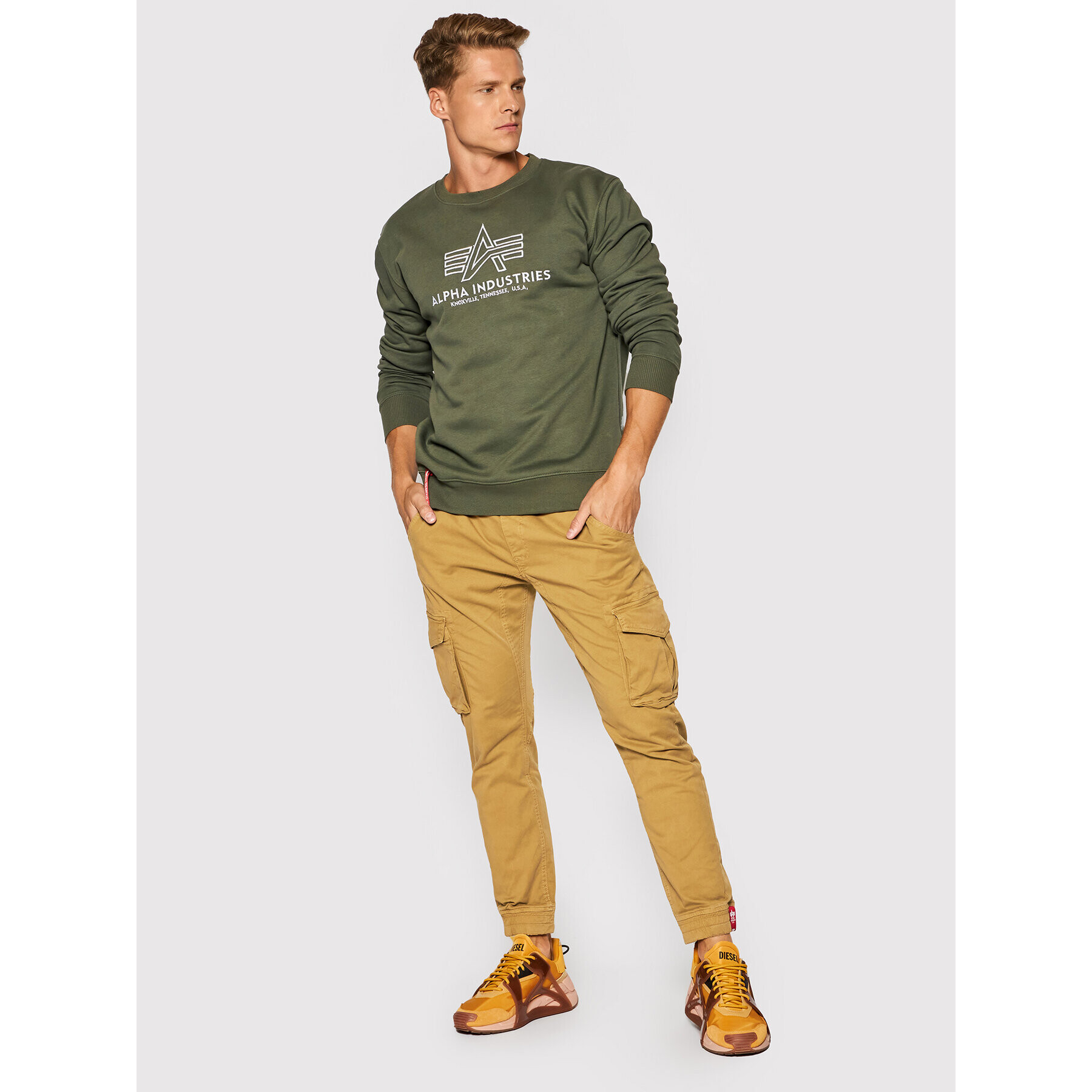 Alpha Industries Joggers kalhoty Twill 116202 Hnědá Regular Fit - Pepit.cz