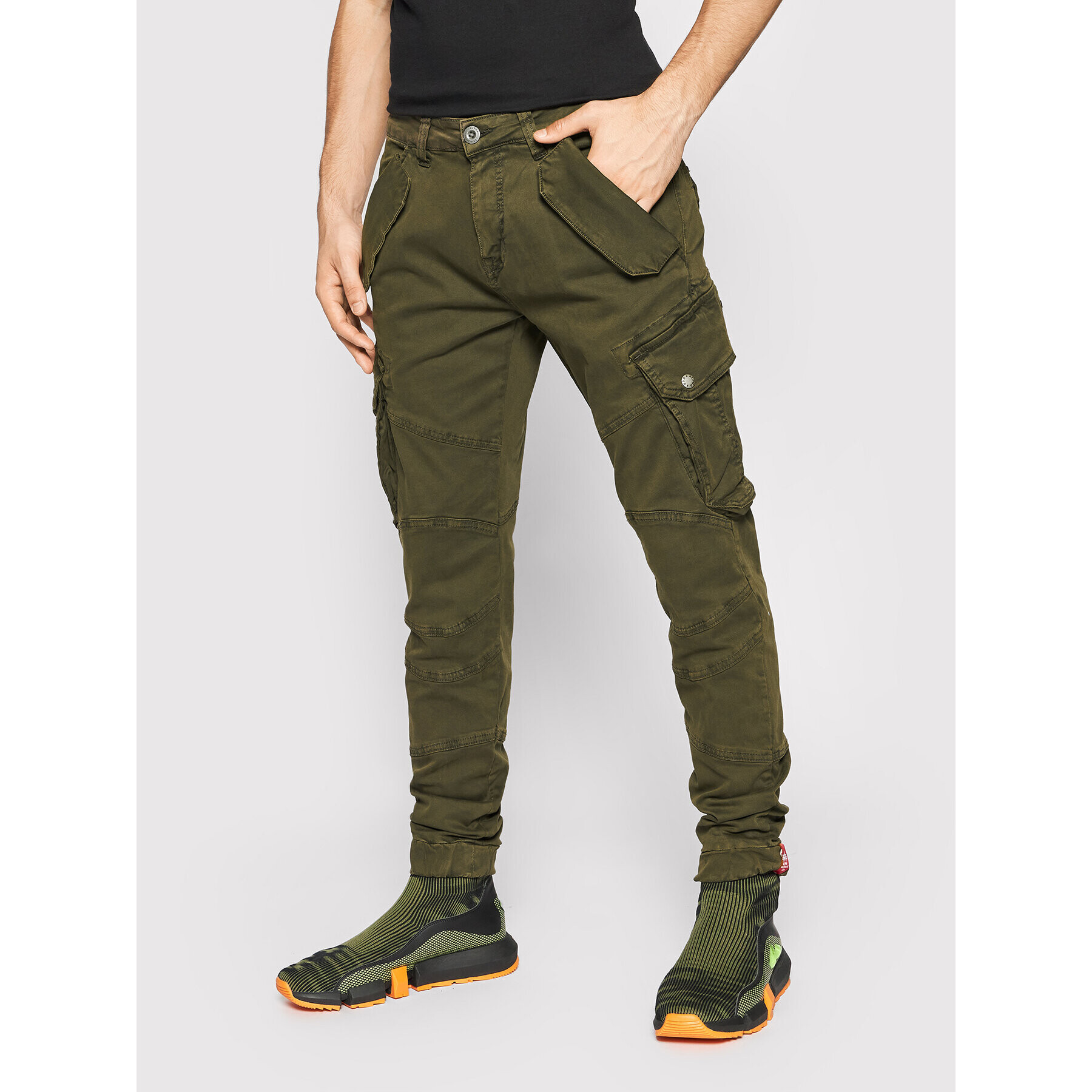 Alpha Industries Kalhoty z materiálu Combat 126215 Zelená Slim Fit - Pepit.cz