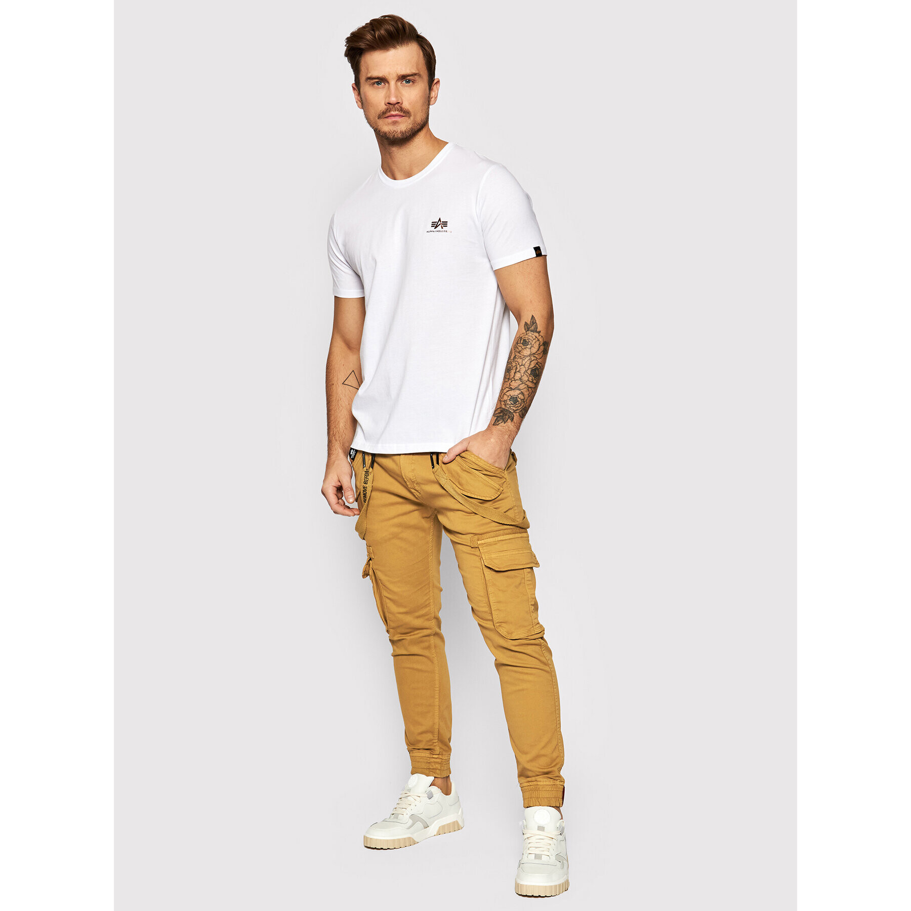 Alpha Industries Kalhoty z materiálu Utility 128202 Hnědá Slim Fit - Pepit.cz