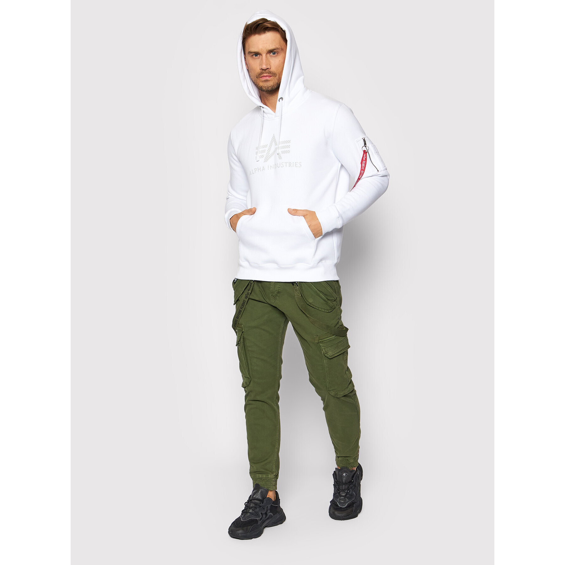 Alpha Industries Mikina 3D Logo 128341 Bílá Regular Fit - Pepit.cz