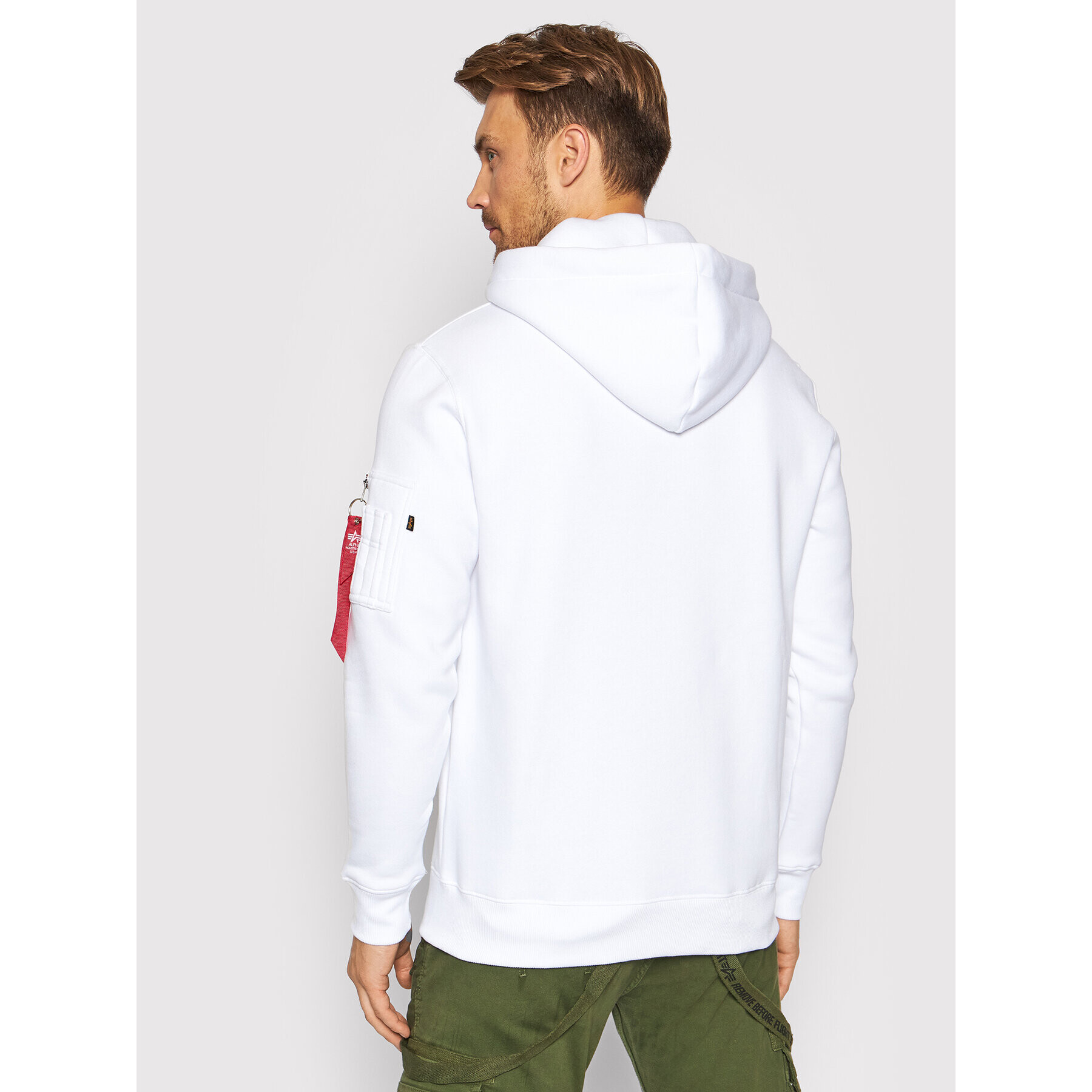 Alpha Industries Mikina 3D Logo 128341 Bílá Regular Fit - Pepit.cz