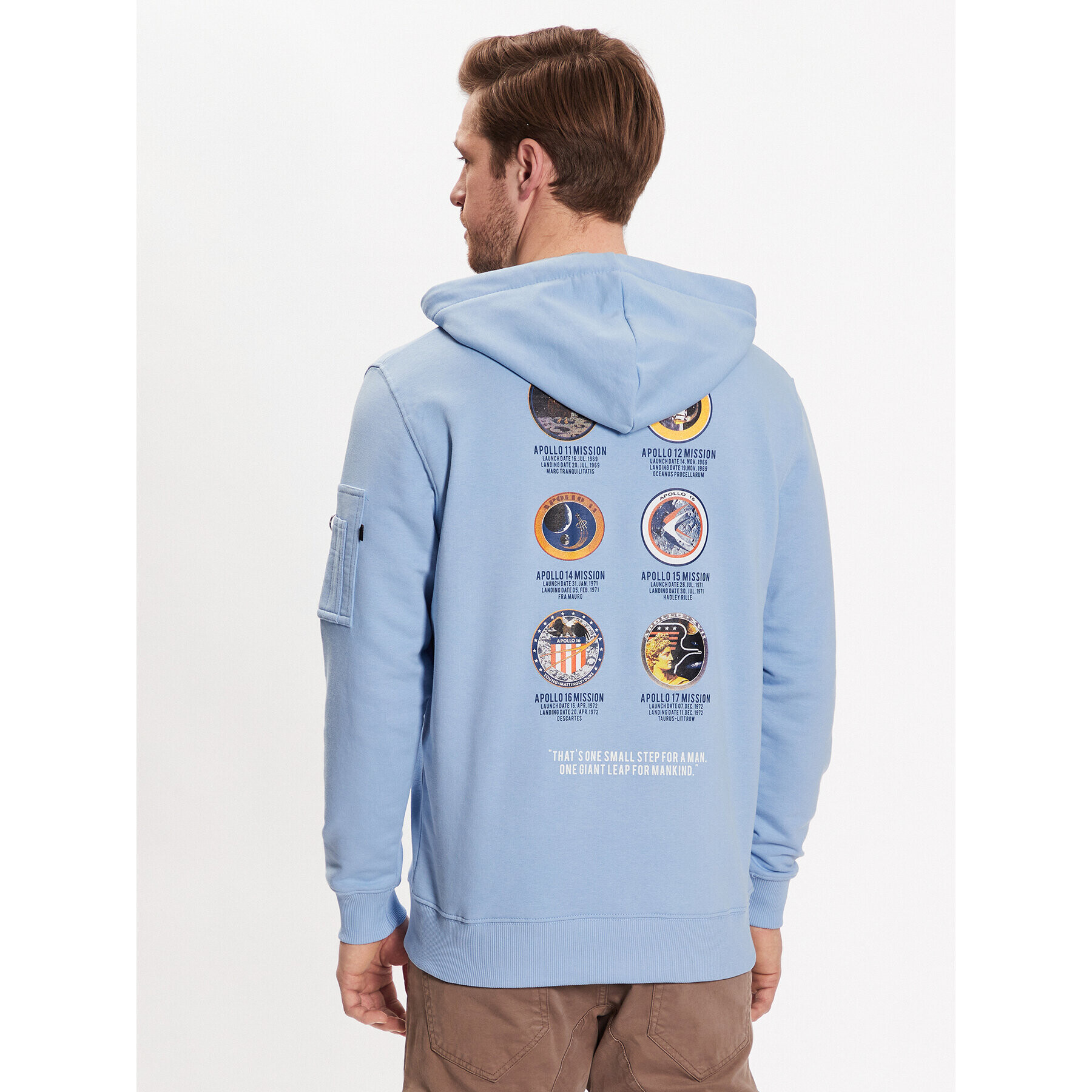 Alpha Industries Mikina Apollo Mission 106338 Modrá Regular Fit - Pepit.cz