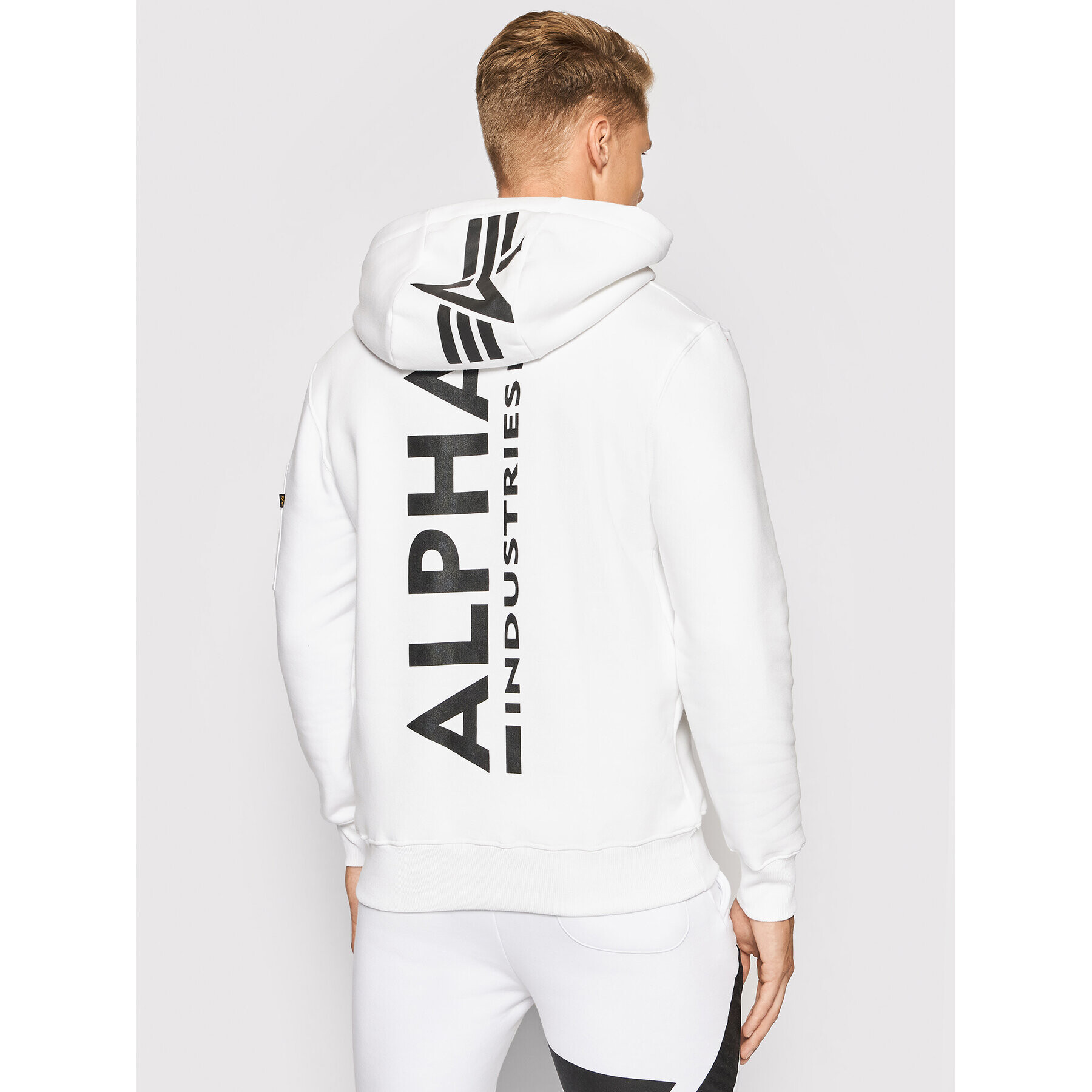 Alpha Industries Mikina Back Print 178318 Bílá Regular Fit - Pepit.cz