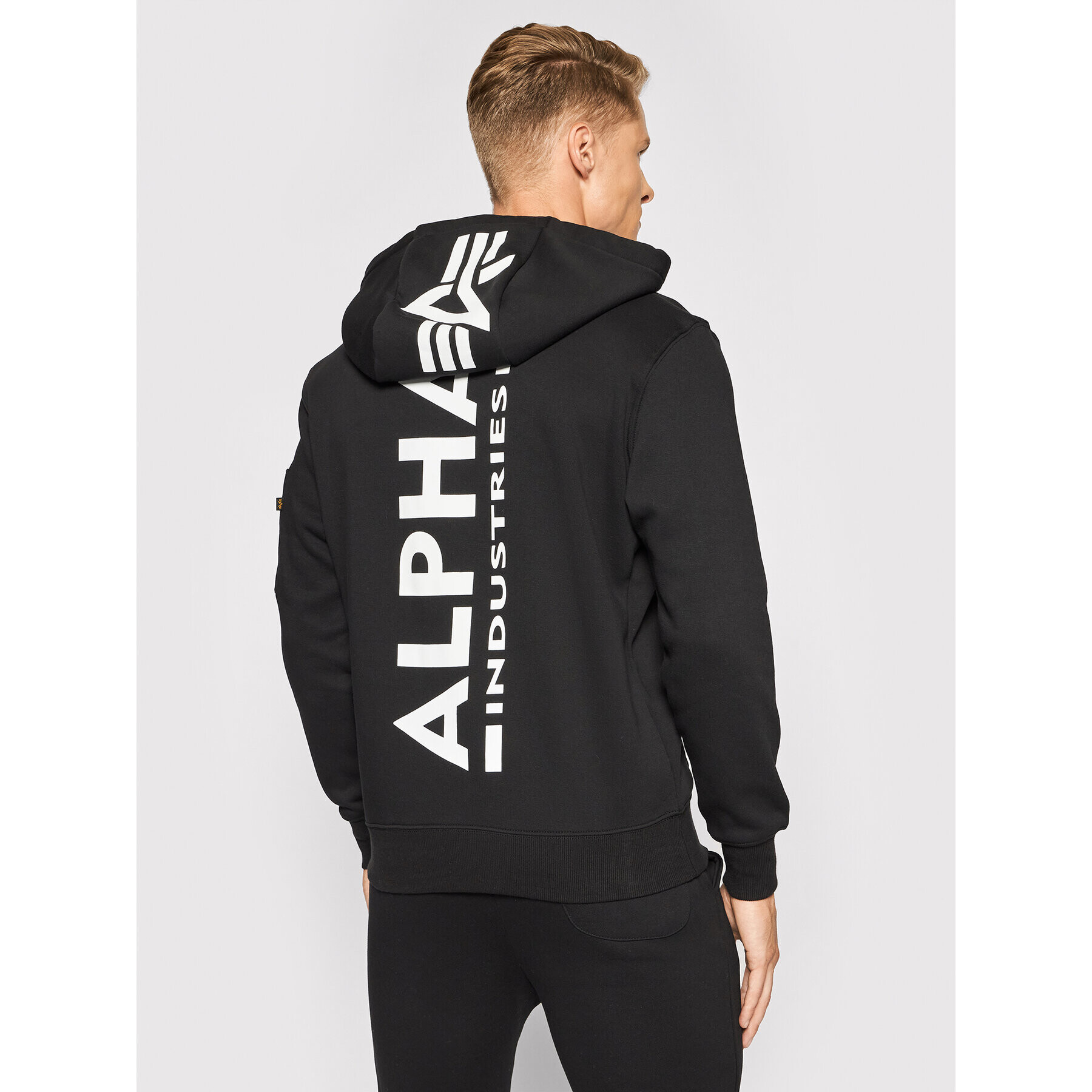 Alpha Industries Mikina Back Print 178318 Černá Regular Fit - Pepit.cz