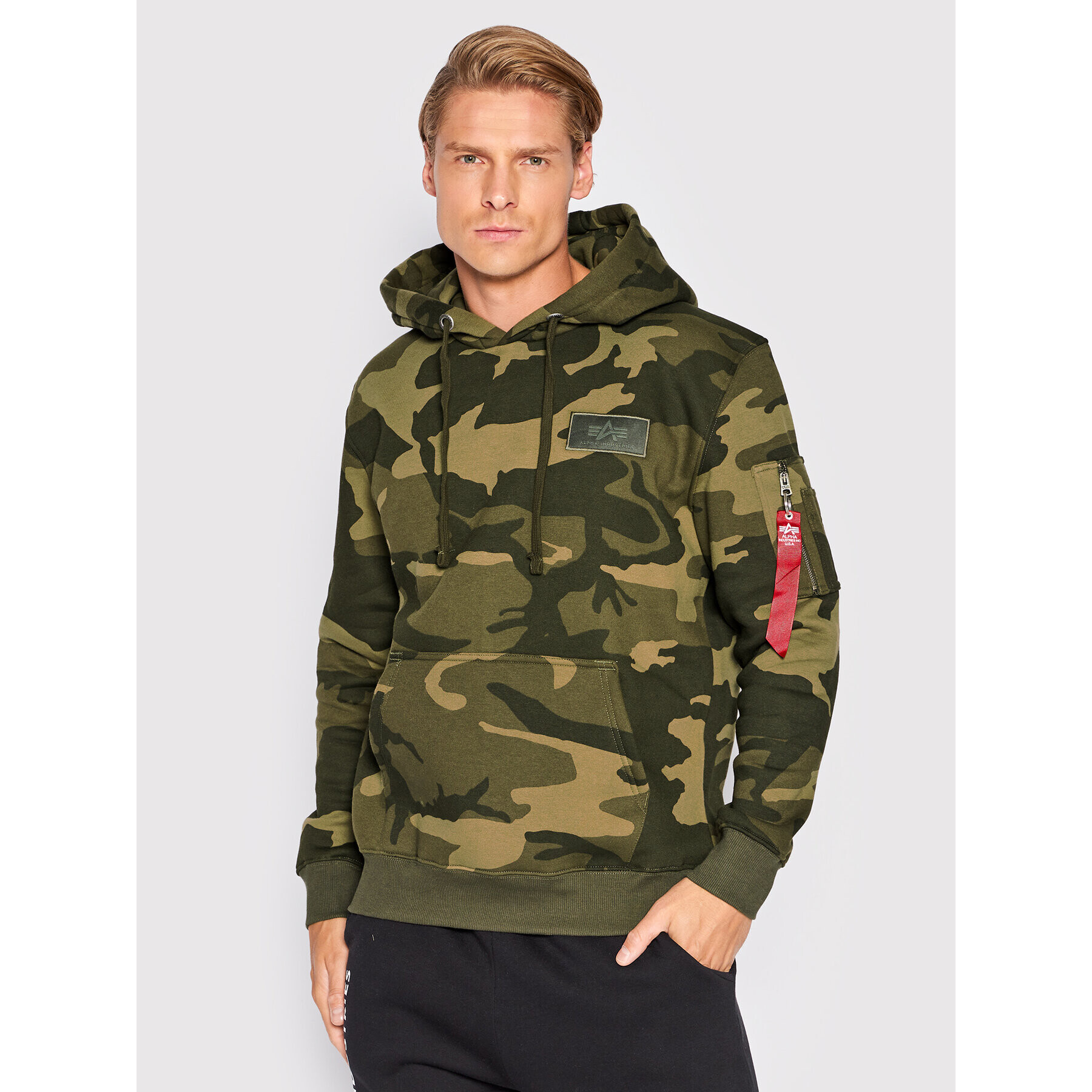 Alpha Industries Mikina Back Print 178318C Zelená Regular Fit - Pepit.cz