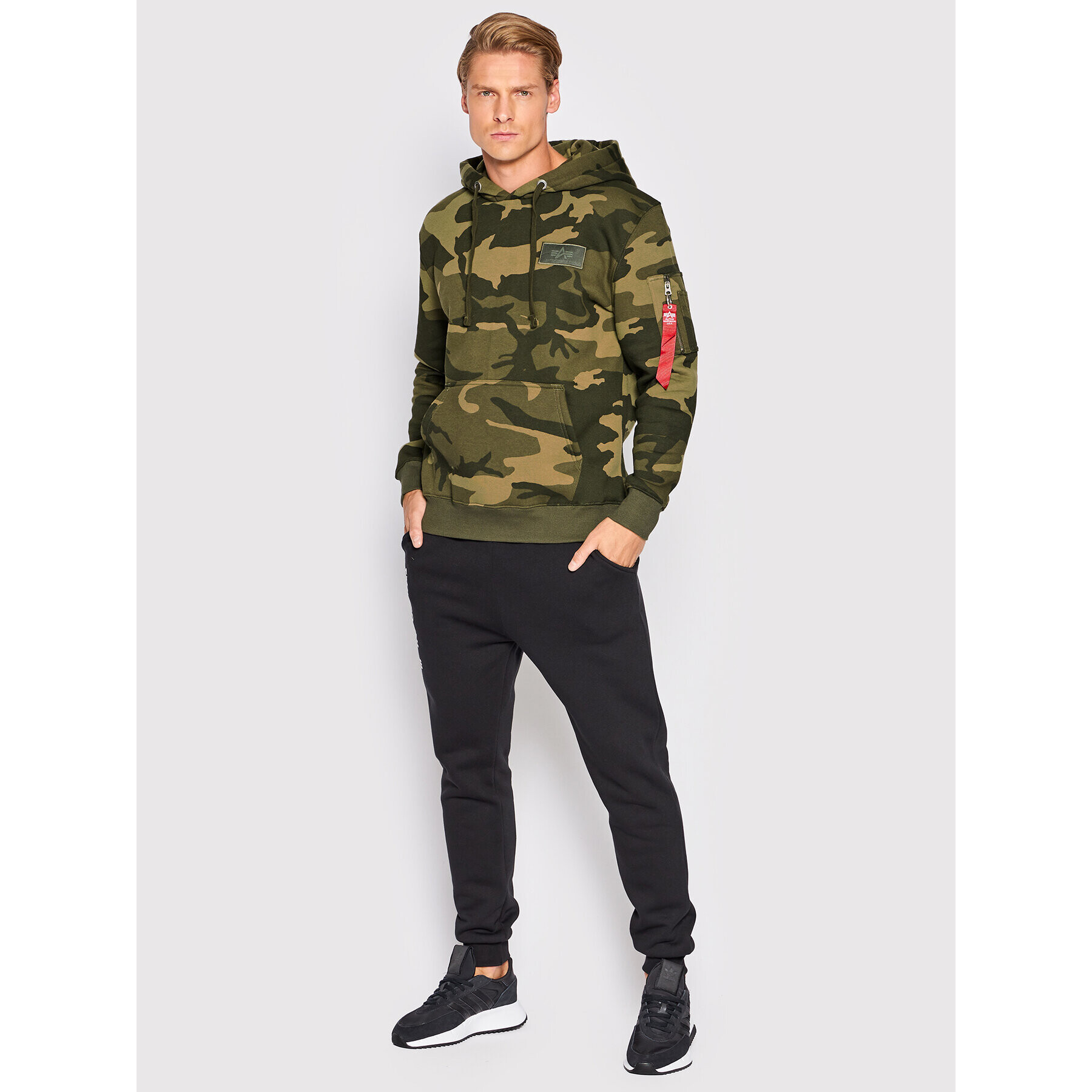 Alpha Industries Mikina Back Print 178318C Zelená Regular Fit - Pepit.cz