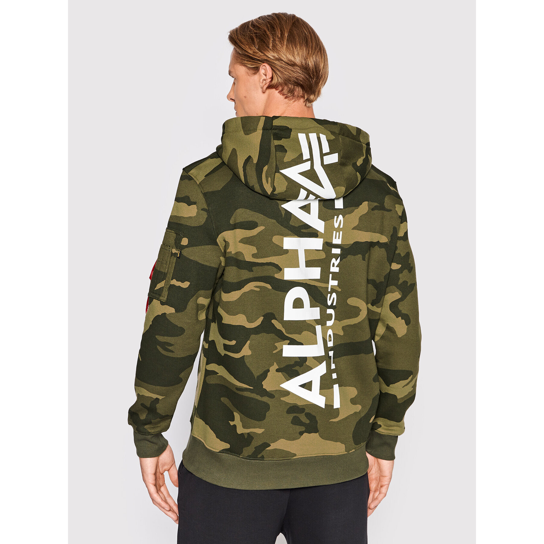 Alpha Industries Mikina Back Print 178318C Zelená Regular Fit - Pepit.cz