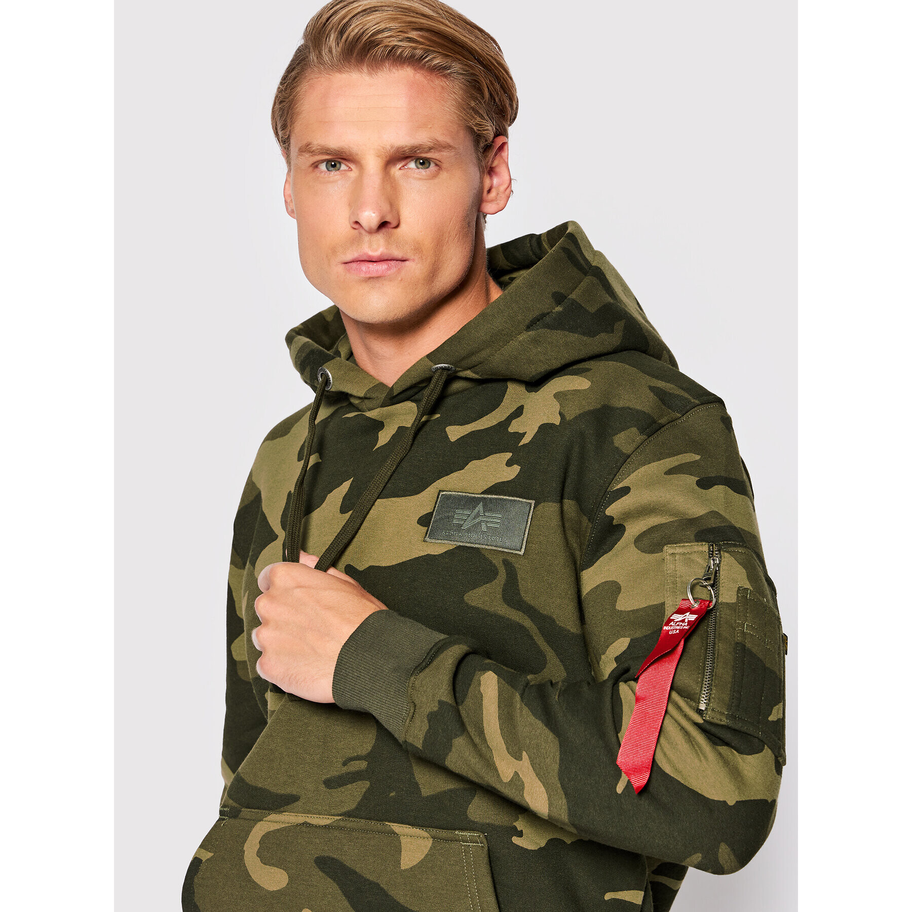 Alpha Industries Mikina Back Print 178318C Zelená Regular Fit - Pepit.cz