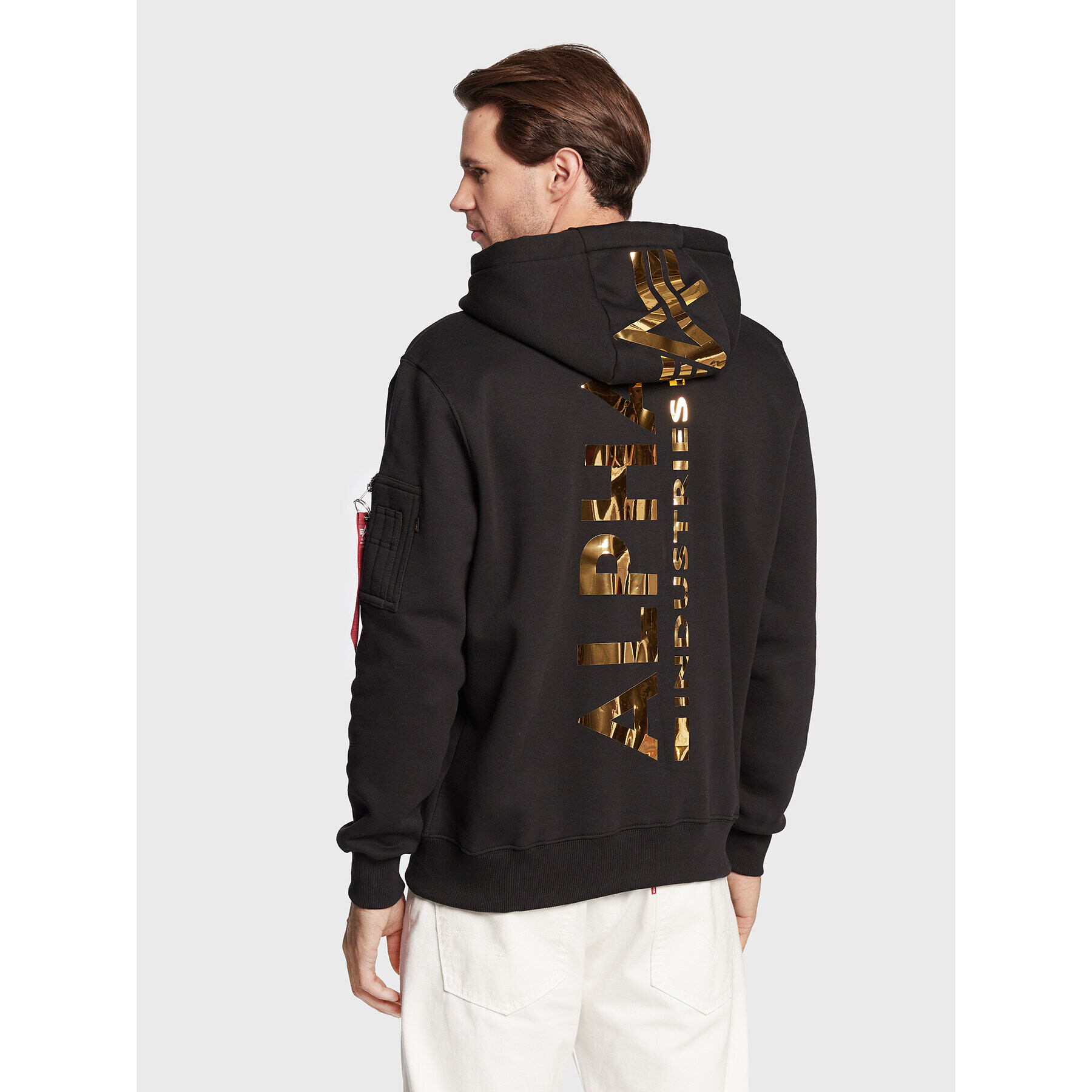 Alpha Industries Mikina Back Print 178318FP Černá Regular Fit - Pepit.cz