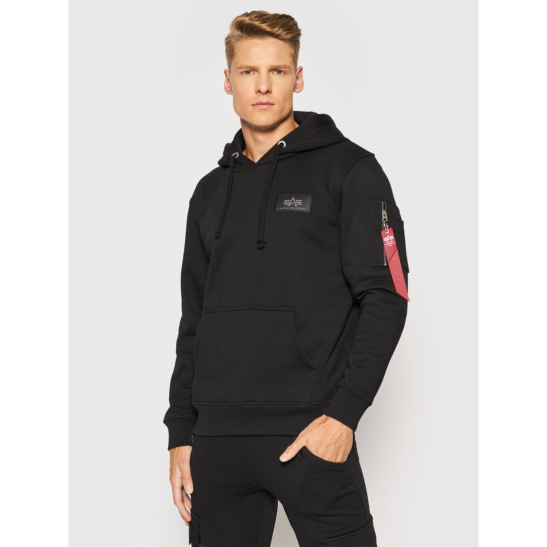 Alpha Industries Mikina Back Print 178318RP Černá Regular Fit - Pepit.cz