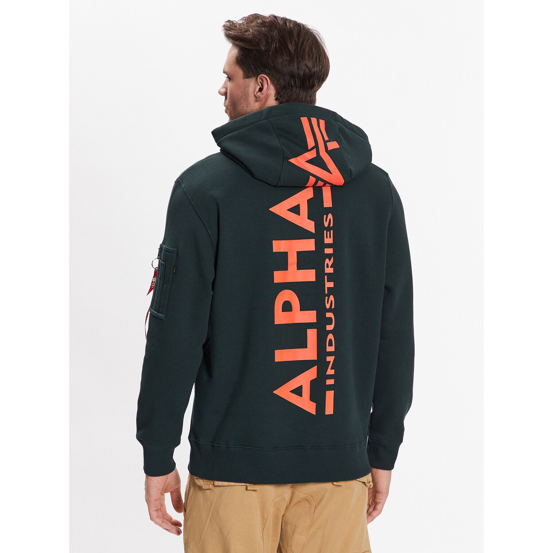 Alpha Industries Mikina Back Print 178318 Tmavomodrá Regular Fit - Pepit.cz