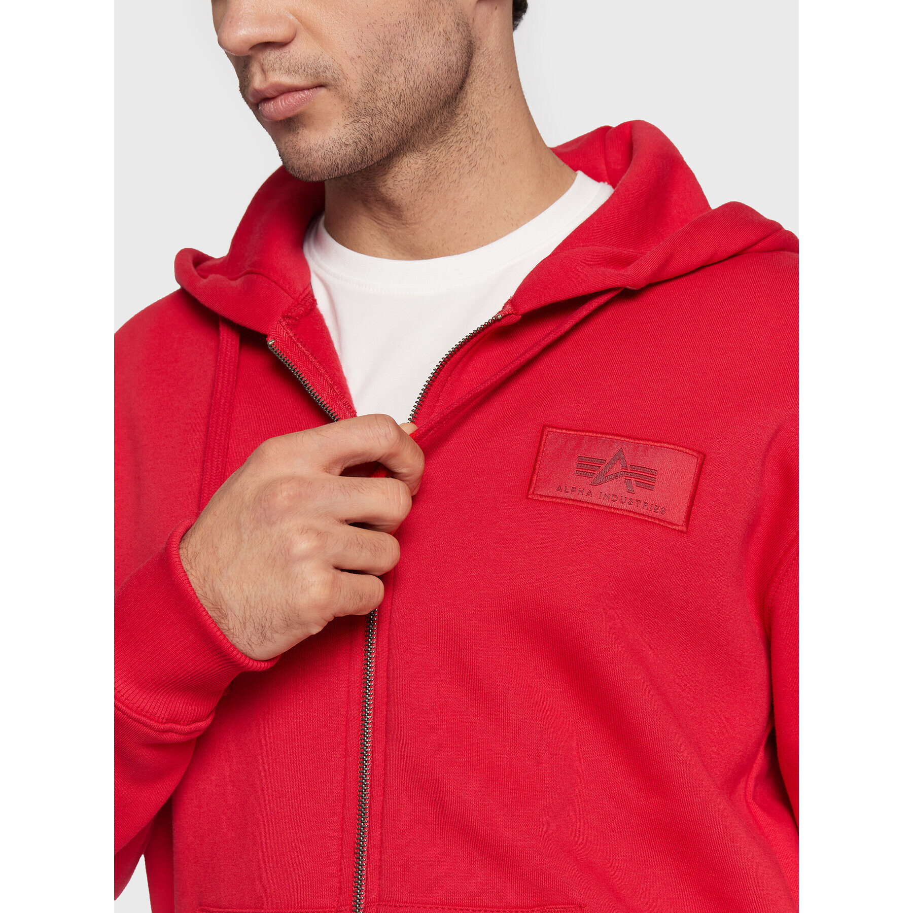 Alpha Industries Mikina Back Print Zip 128342 Červená Regular Fit - Pepit.cz