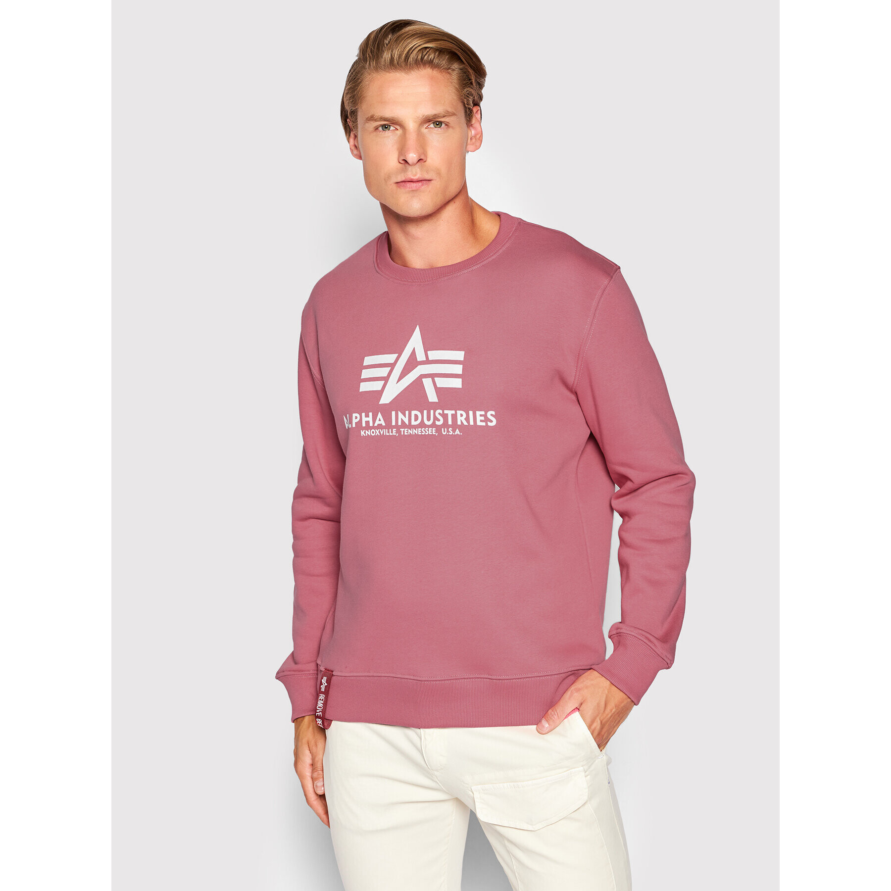 Alpha Industries Mikina Basic 178302 Růžová Regular Fit - Pepit.cz