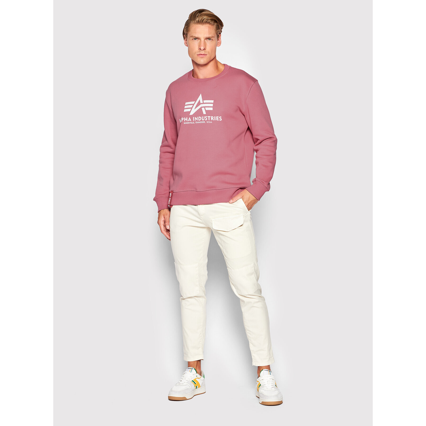 Alpha Industries Mikina Basic 178302 Růžová Regular Fit - Pepit.cz