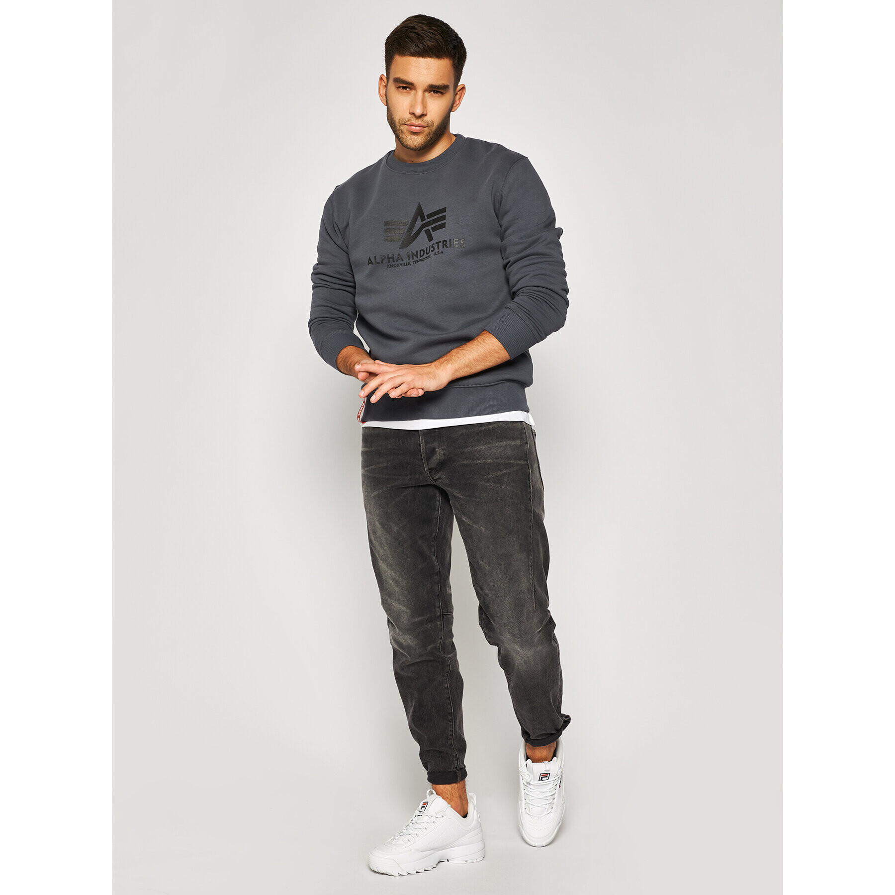 Alpha Industries Mikina Basic 178302 Šedá Regular Fit - Pepit.cz