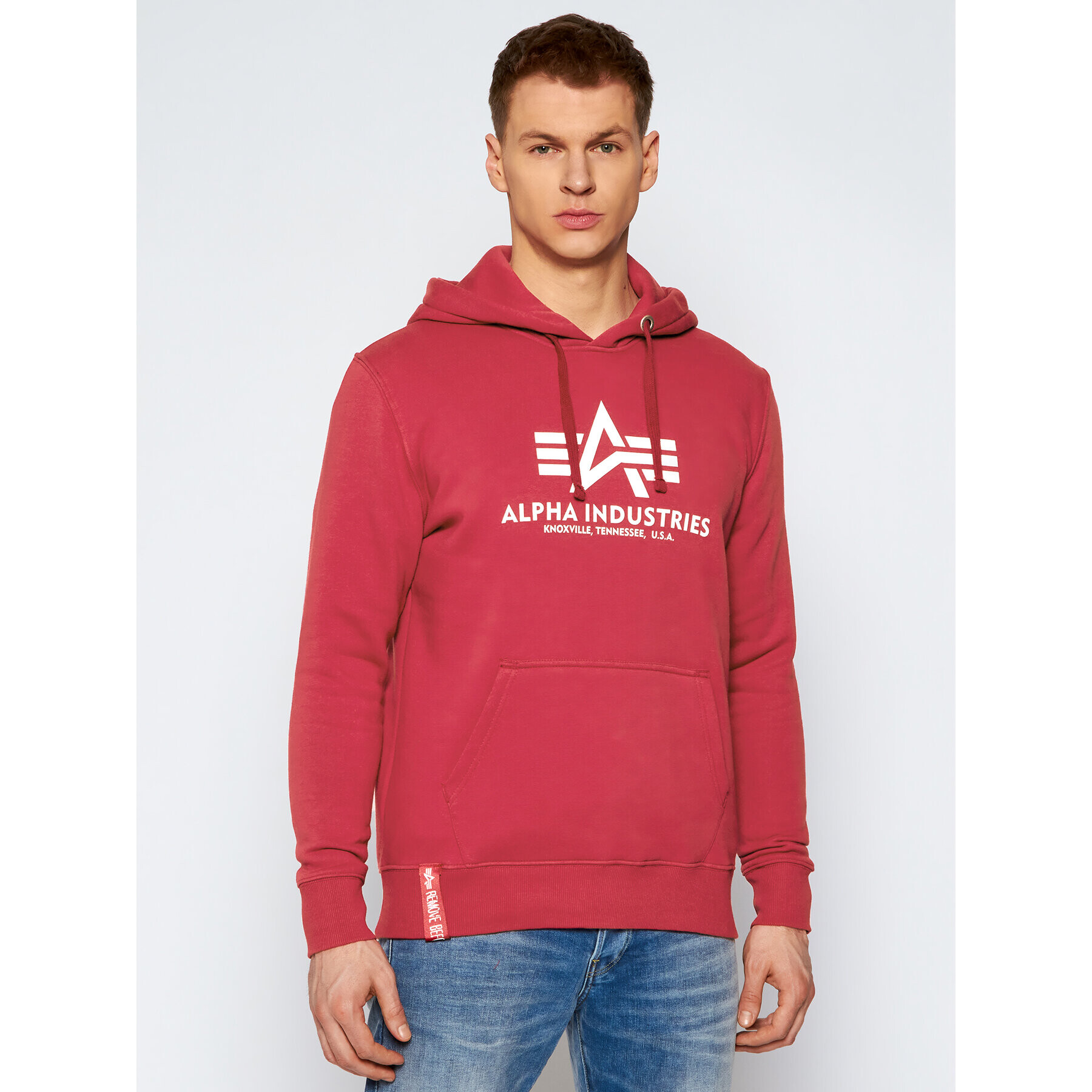 Alpha Industries Mikina Basic 178312 Červená Regular Fit - Pepit.cz